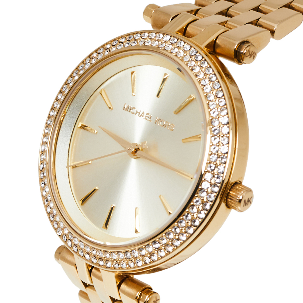 

Michael Kors Yellow Gold Tone Stainless Steel Darci Pave MK3430 Women's Wristwatch