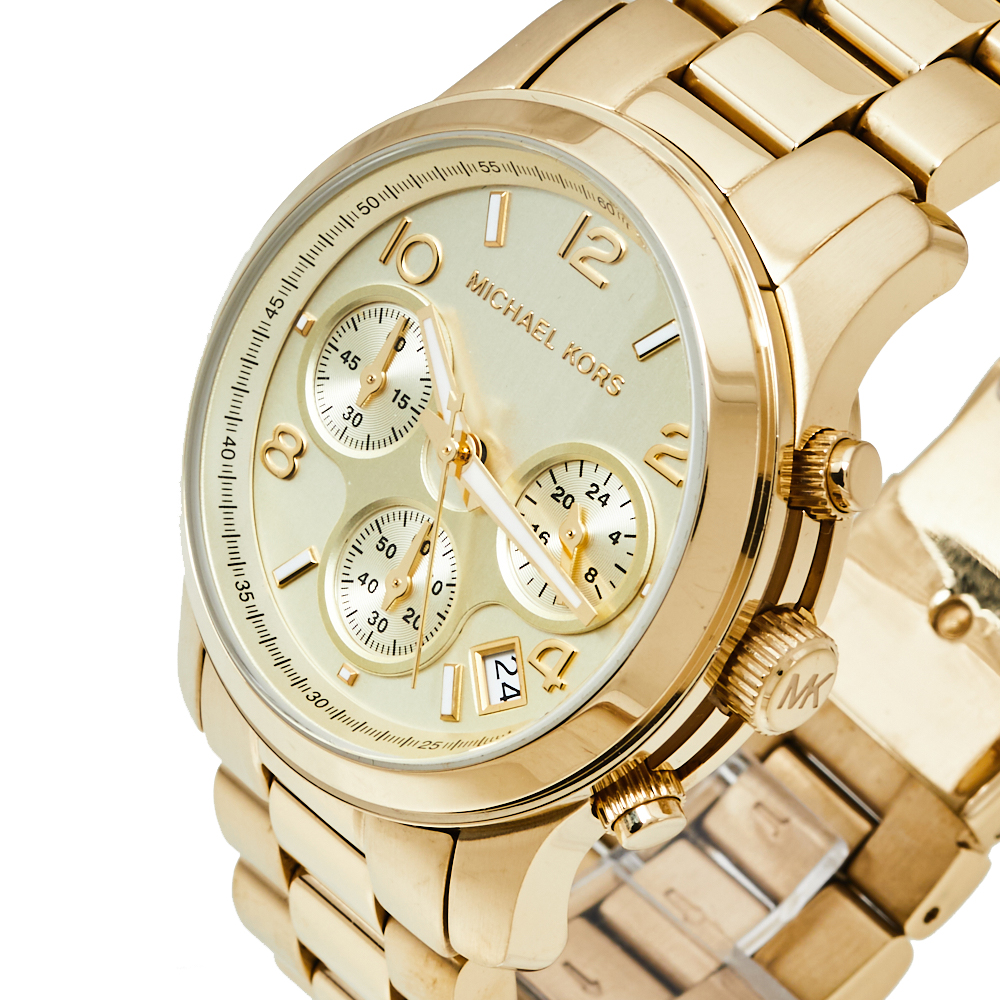 

Michael Kors Yellow Gold Plated Stainless Steel Runway MK5055 Women's Wristwatch