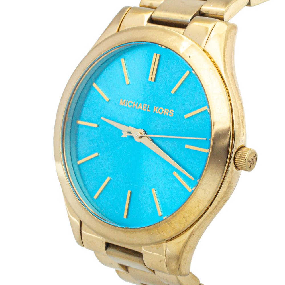

Michael Kors Blue Gold Tone Stainless Steel Runway MK3265 Women's Wristwatch