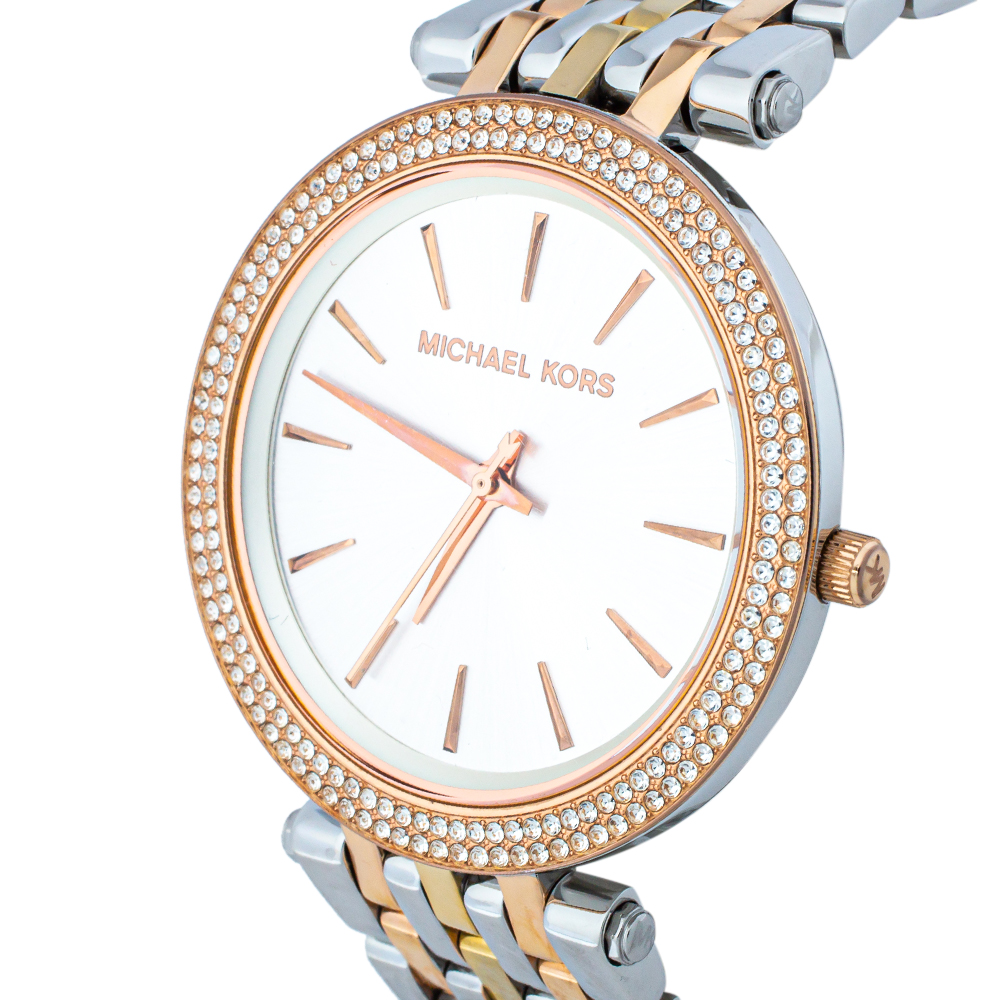 

Michael Kors Silver Three Tone Stainless Steel Darci Pav÷ MK3203 Women's Wristwatch