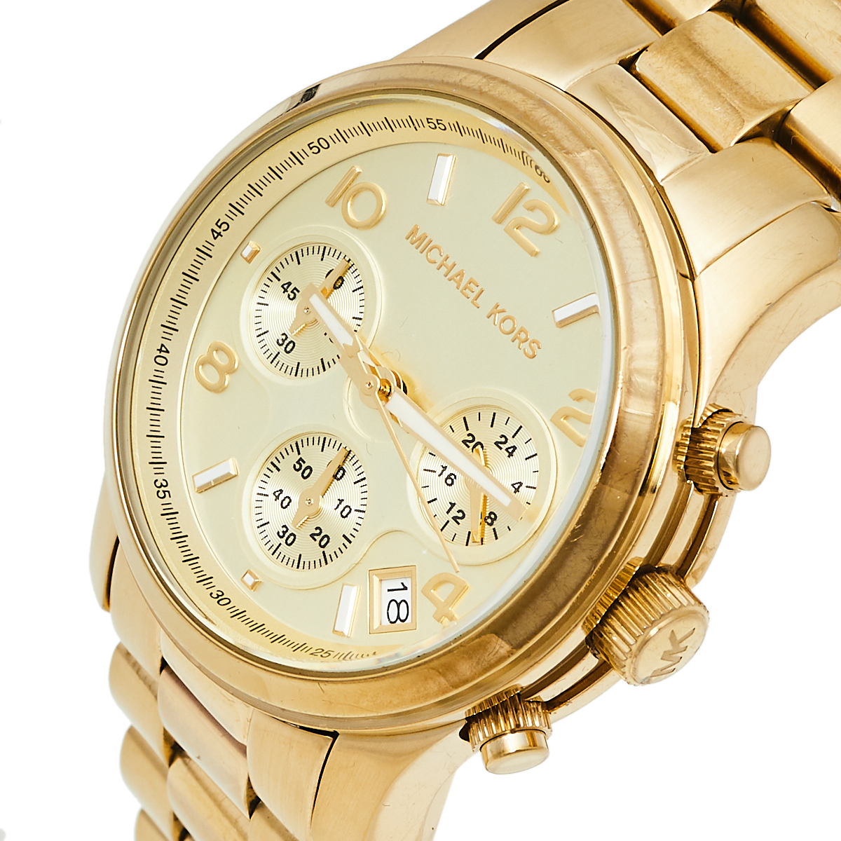 

Michael Kors Yellow Gold Tone Stainless Steel Runway MK5055 Women's Wristwatch