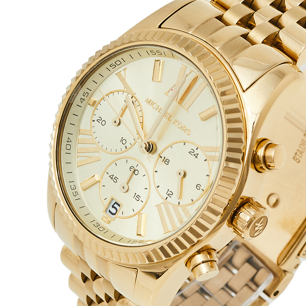 

Michael Kors Champagne Gold Tone Stainless Steel Lexington MK5556 Women's Wristwatch