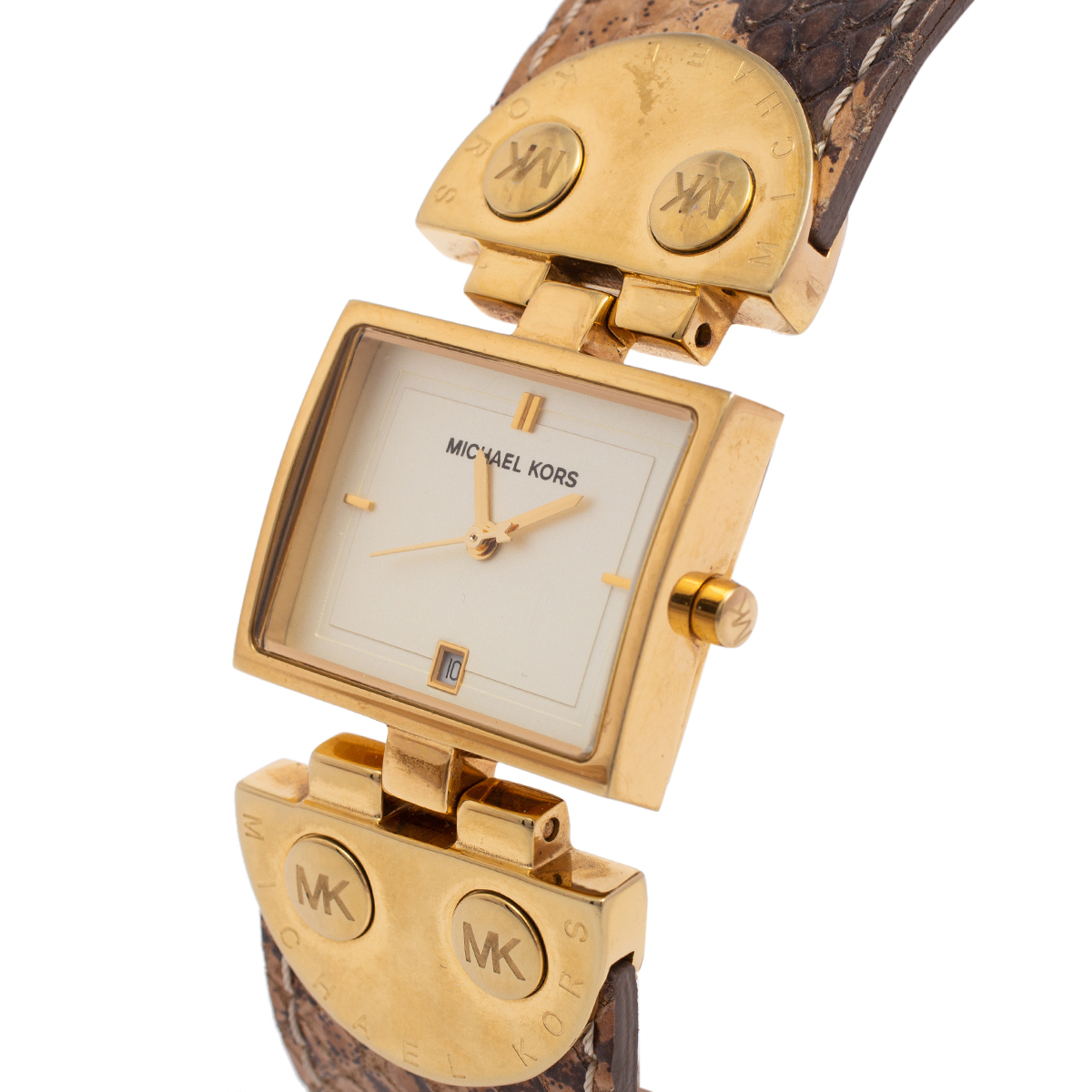 

Michael Kors Yellow Gold Plated Stainless Steel Leather MK2144 Women's Wristwatch