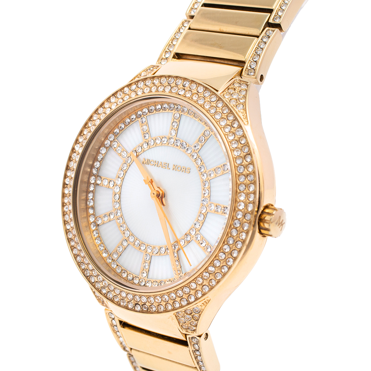 

Michael Kors Mother of Pearl Gold Tone Stainless Steel Kerry MK3312 Women's Wristwatch, White