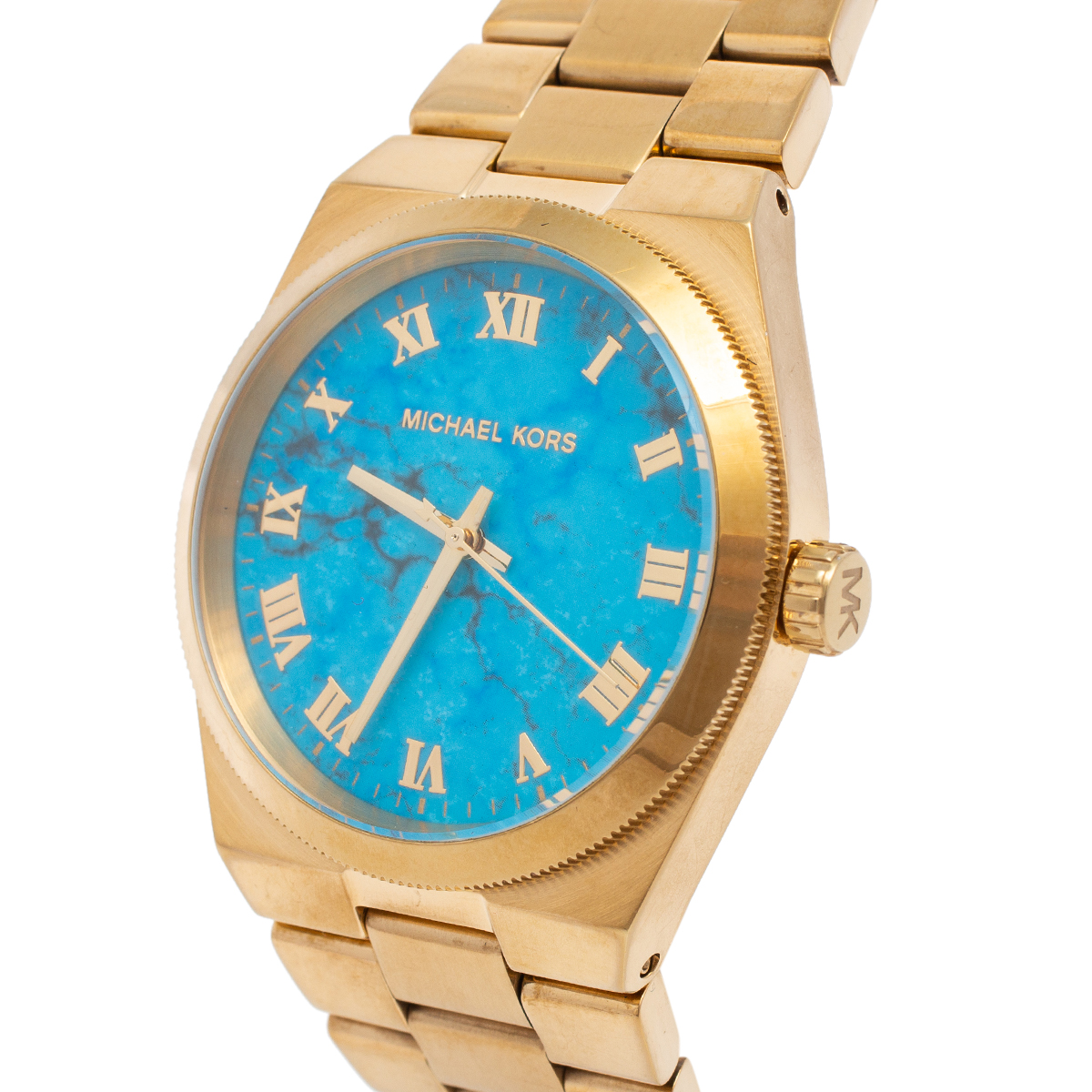 

Michael Kors Turquoise Gold Plated Stainless Steel Channing MK5894 Women's Wristwatch, Blue