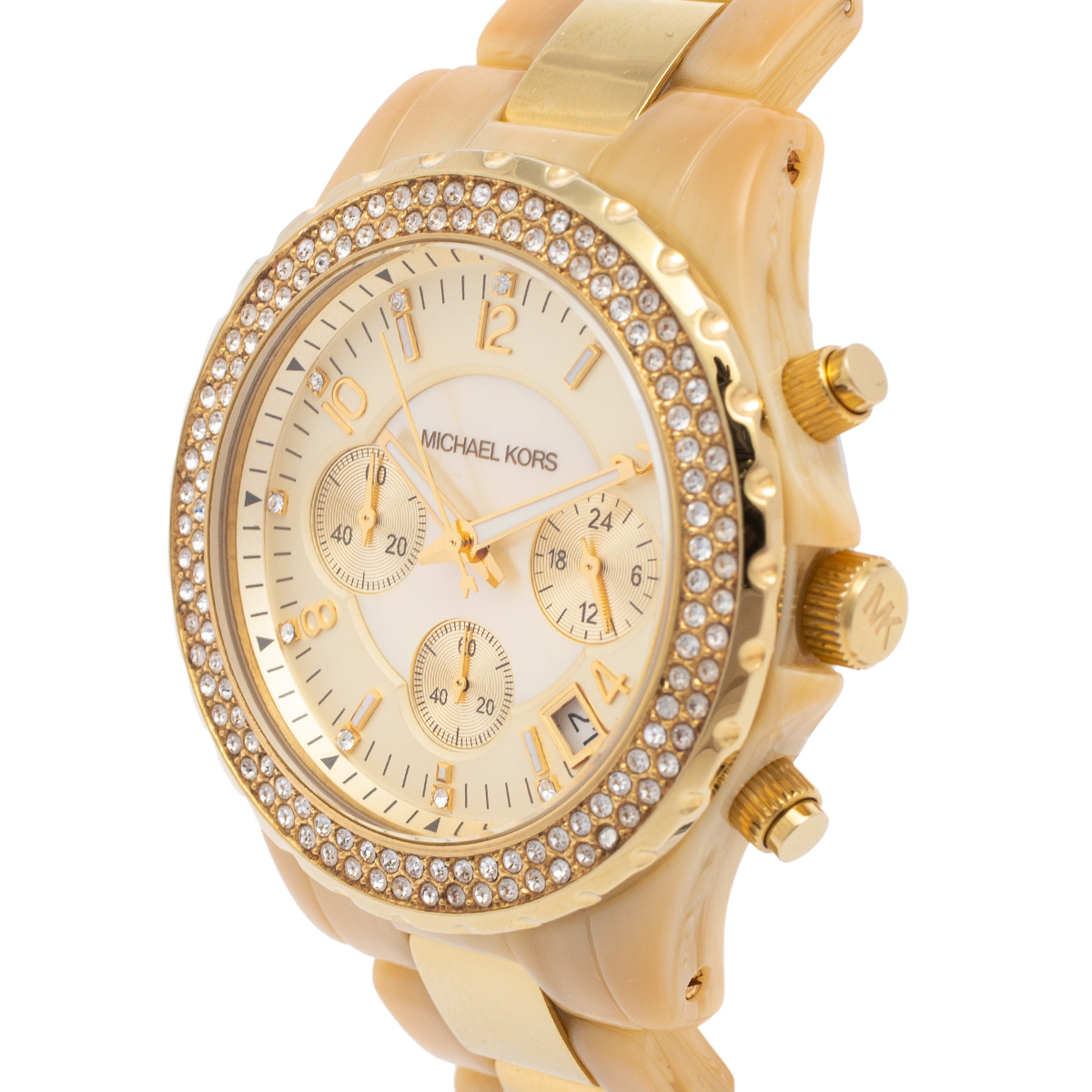 

Michael Kors Mother of Pearl Gold Tone Stainless Steel & Horn Acetate Madison MK5417 Women's Wristwatch
