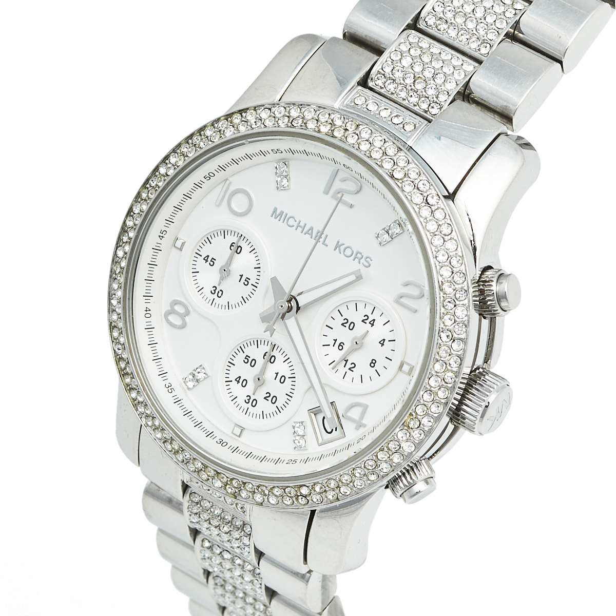 

Michael Kors White Stainless Steel Runway Glitz MK-5825 Women's Wristwatch