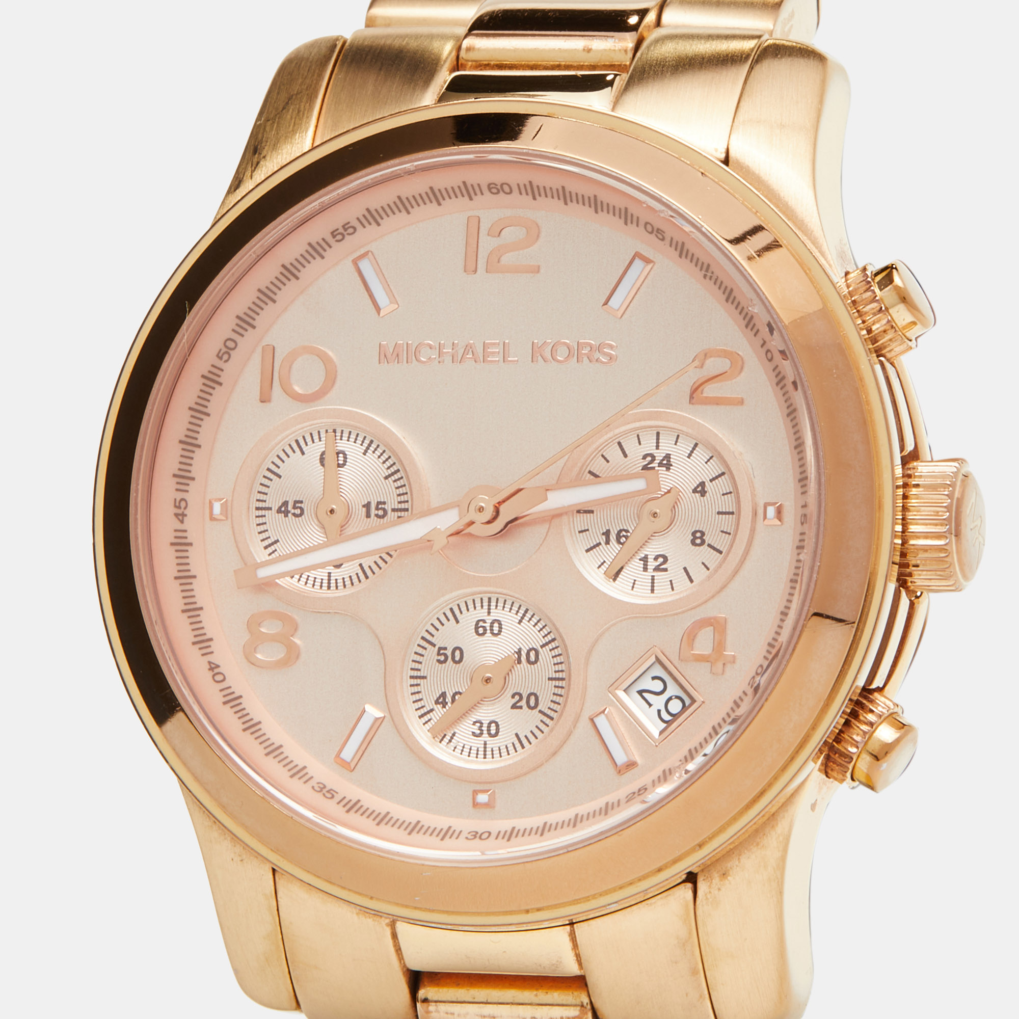Michael Kors Rose Gold Plated Stainless Steel Runway MK5128 Women's Wristwatch 38 mm  - buy with discount