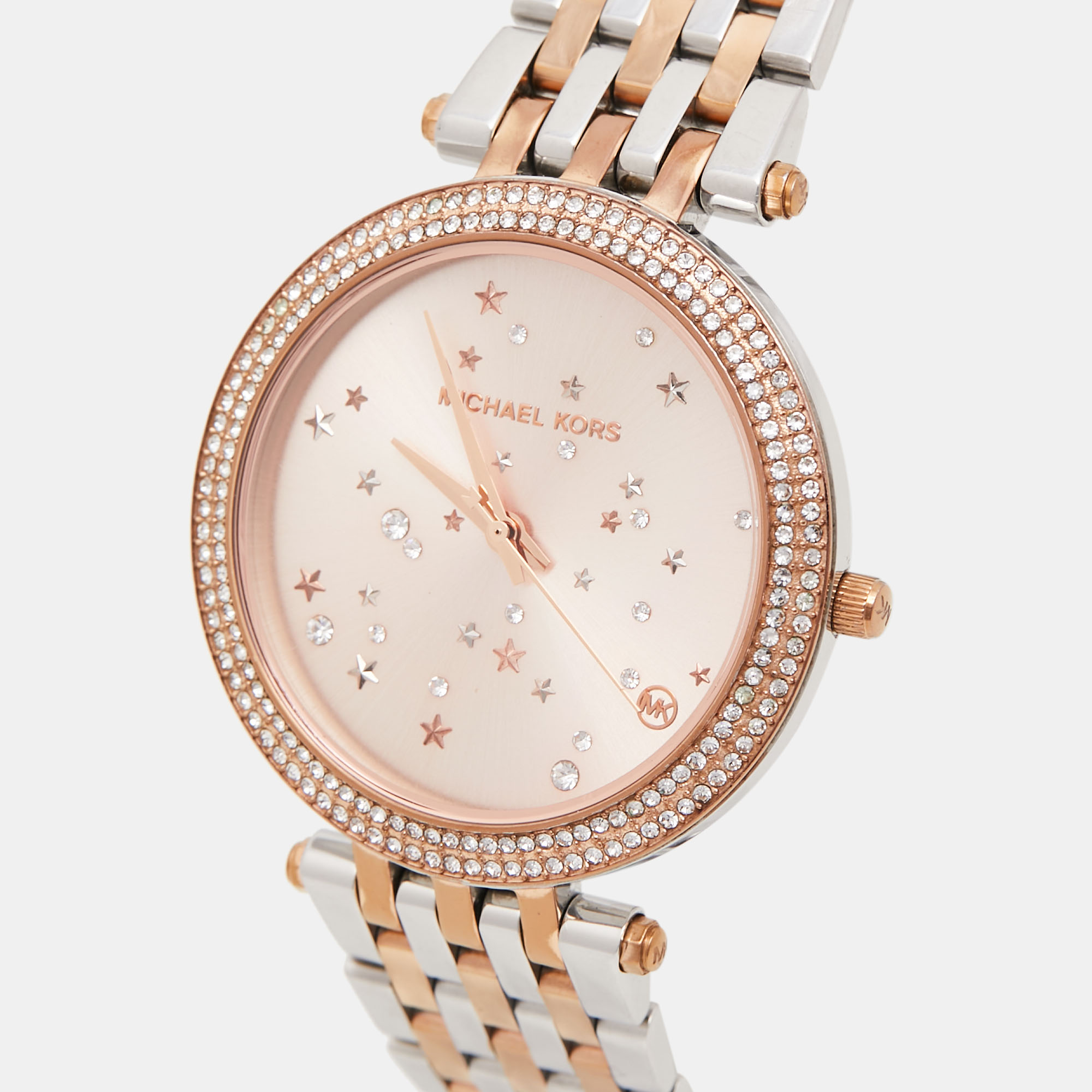 

Michael Kors Pink Two-Tone Stainless Steel Darci MK3726 Women's Wristwatch, Silver