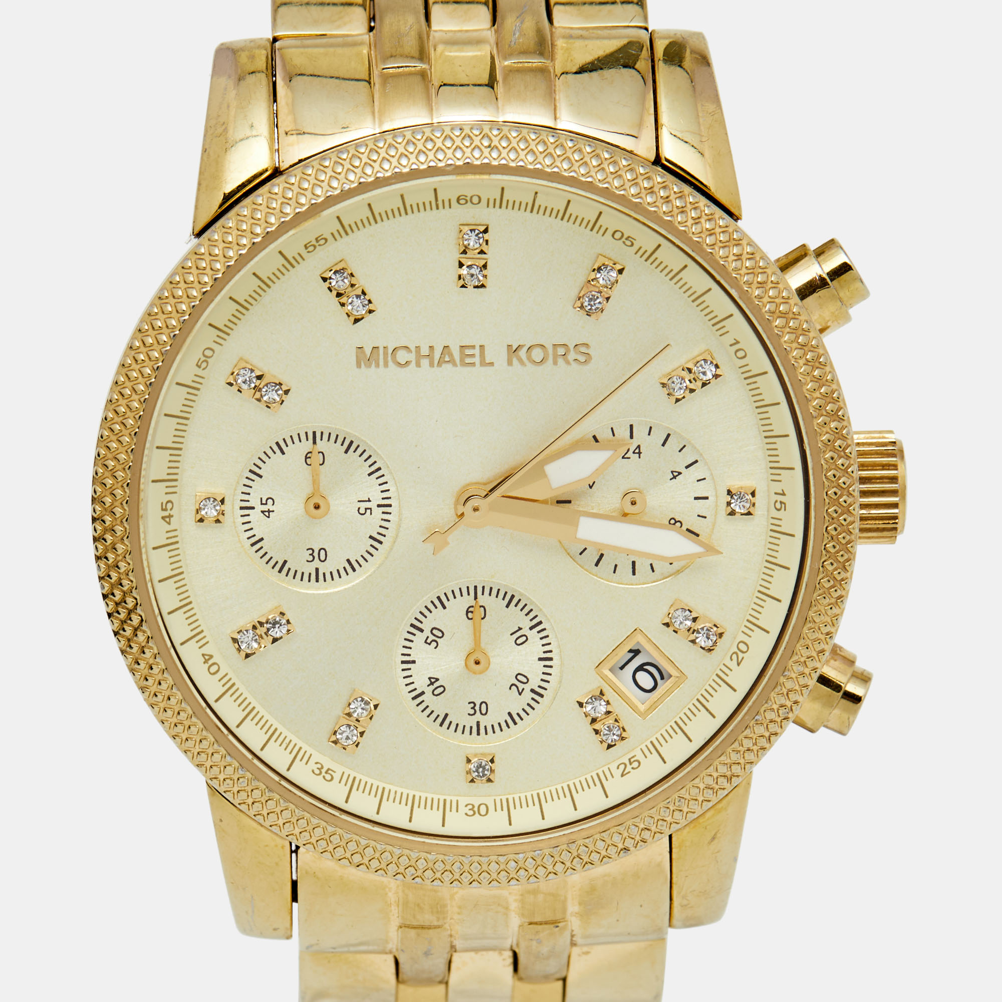 

Mickael Kors Champagne Gold Plated Stainless Steel Ritz MK5676 Women's Wristwatch