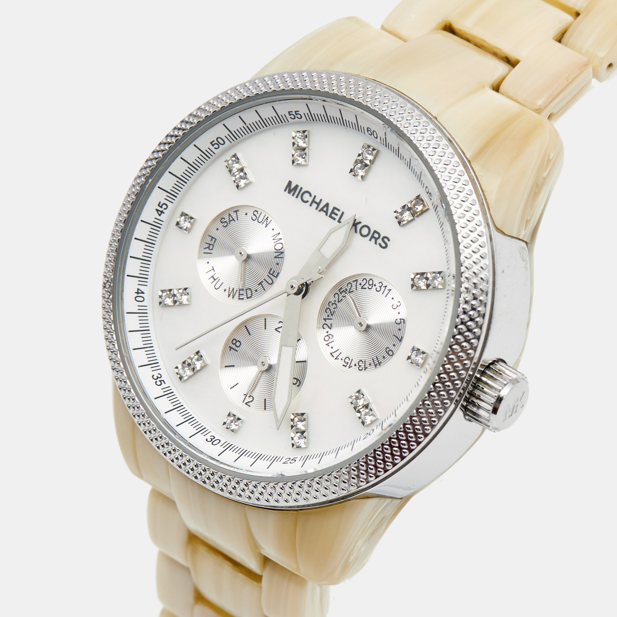 

Michael Kors Mother Of Pearl Acetate Stainless Steel Ritz MK5625 Women's Wristwatch, Cream