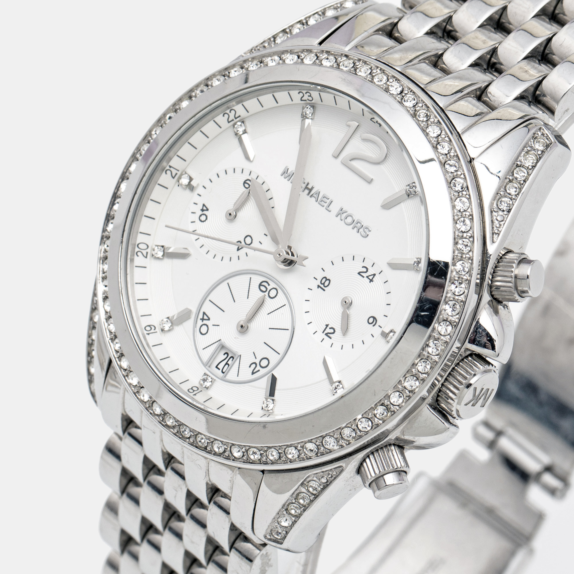

Michael Kors White Stainless Steel Pressley MK5863 Women's Wristwatch