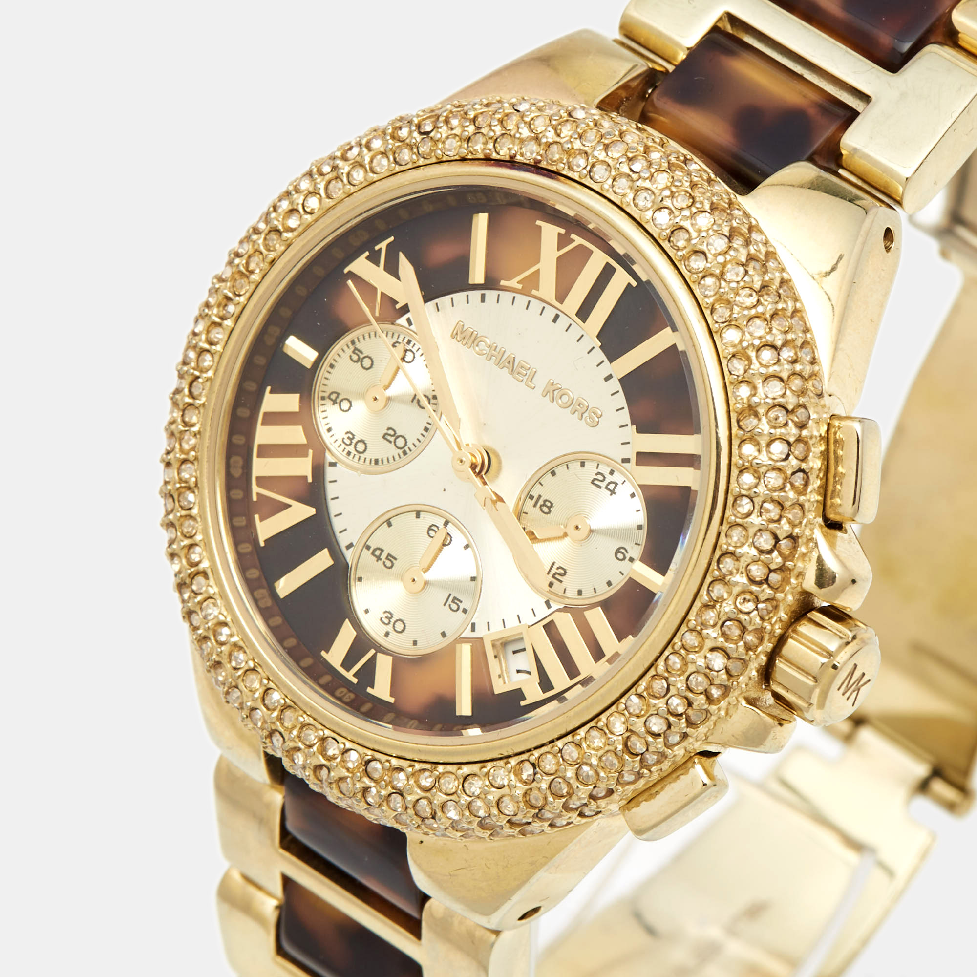 

Michael Kors Brown Gold Plated Stainless Steel Acetate Camille MK5901 Women's Wristwatch