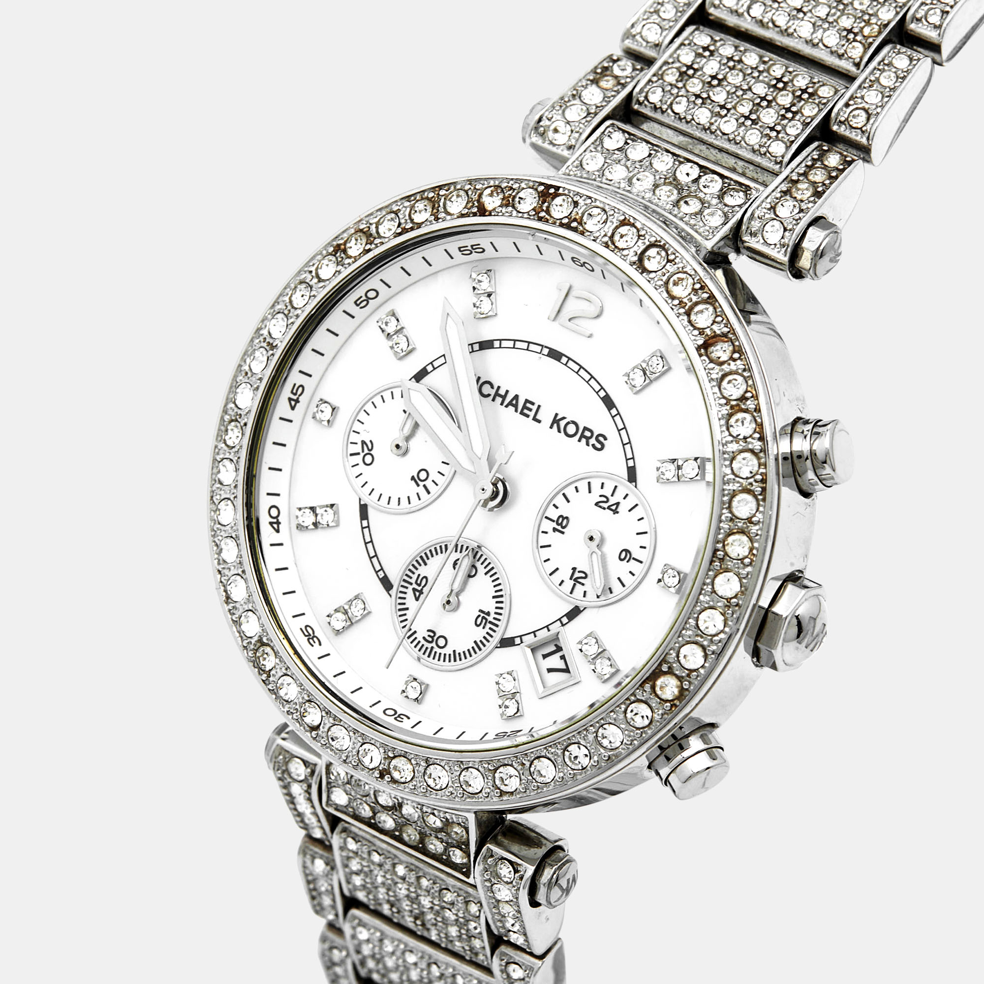 

Michael Kors Mother Of Pearl Stainless Steel Crystal Parker MK5572 Women's Wristwatch, Silver