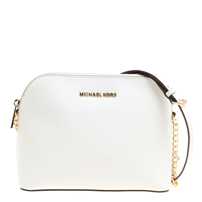 MICHAEL Michael Kors White Leather Cindy Crossbody Bag MICHAEL Michael Kors