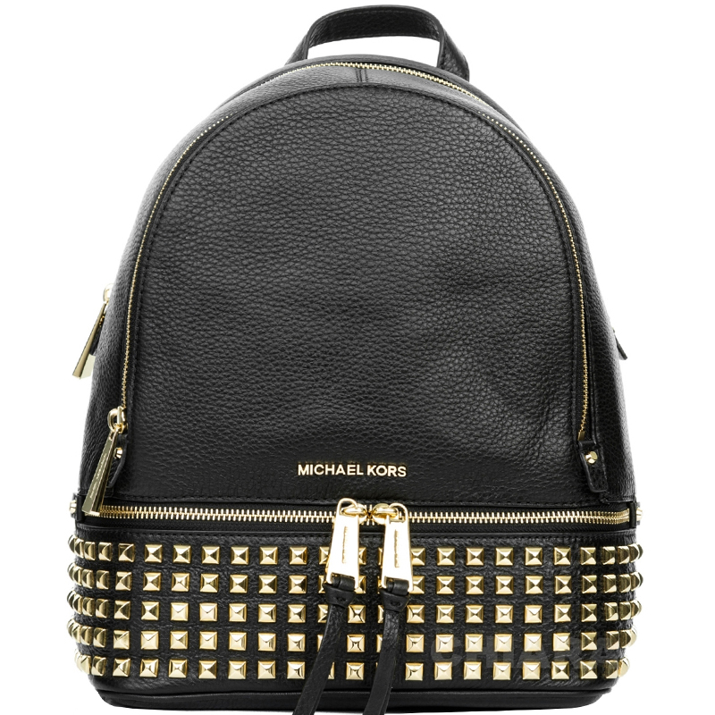 

Michael Kors Black Leather Medium Rhea Studded Backpack