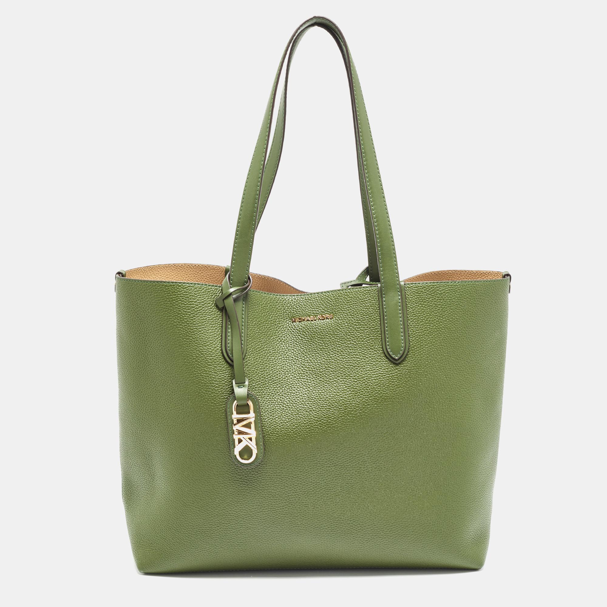 

MICHAEL Michael Kors Green Leather  East West Eliza Tote