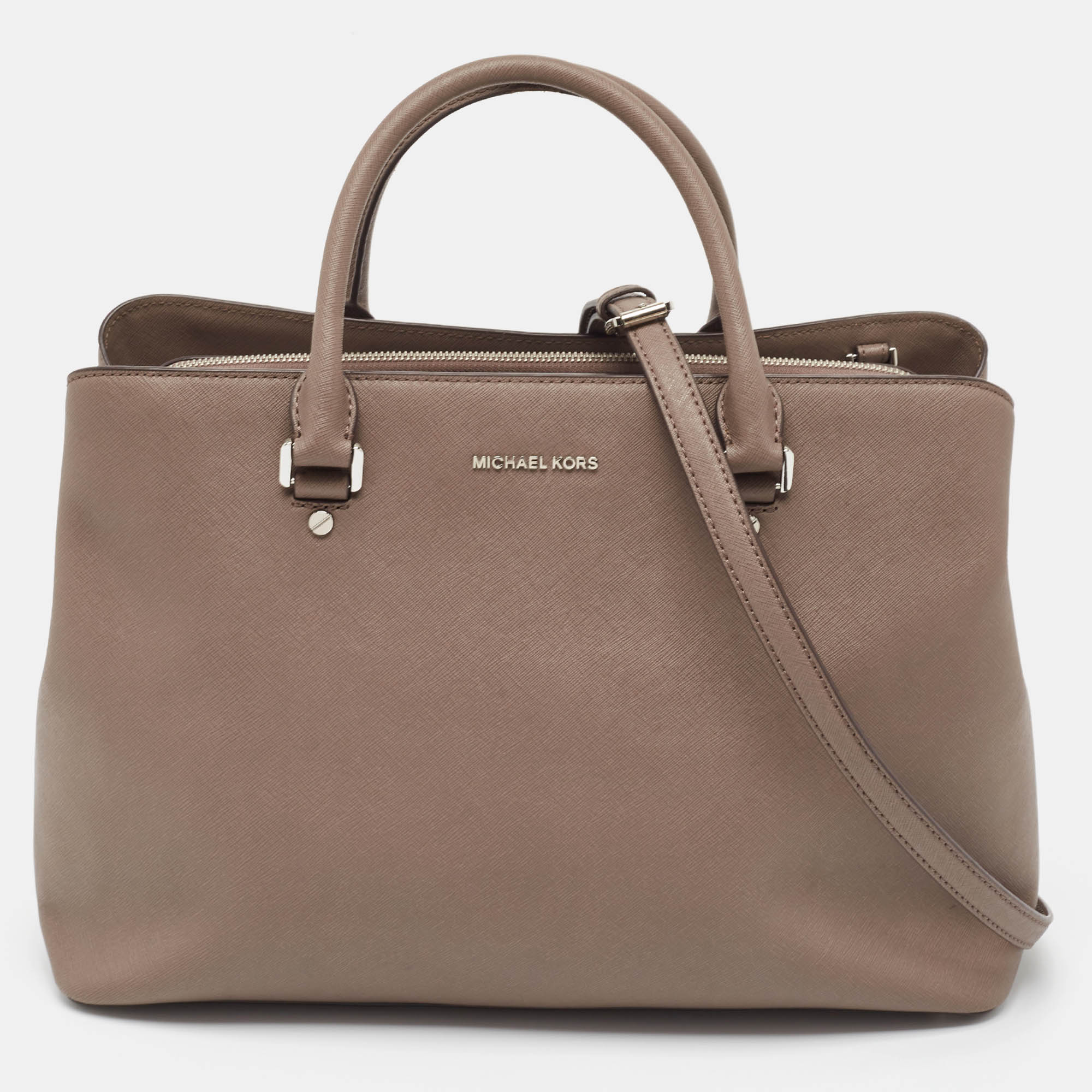 

MICHAEL Michael Kors Grey Leather Savannah Tote