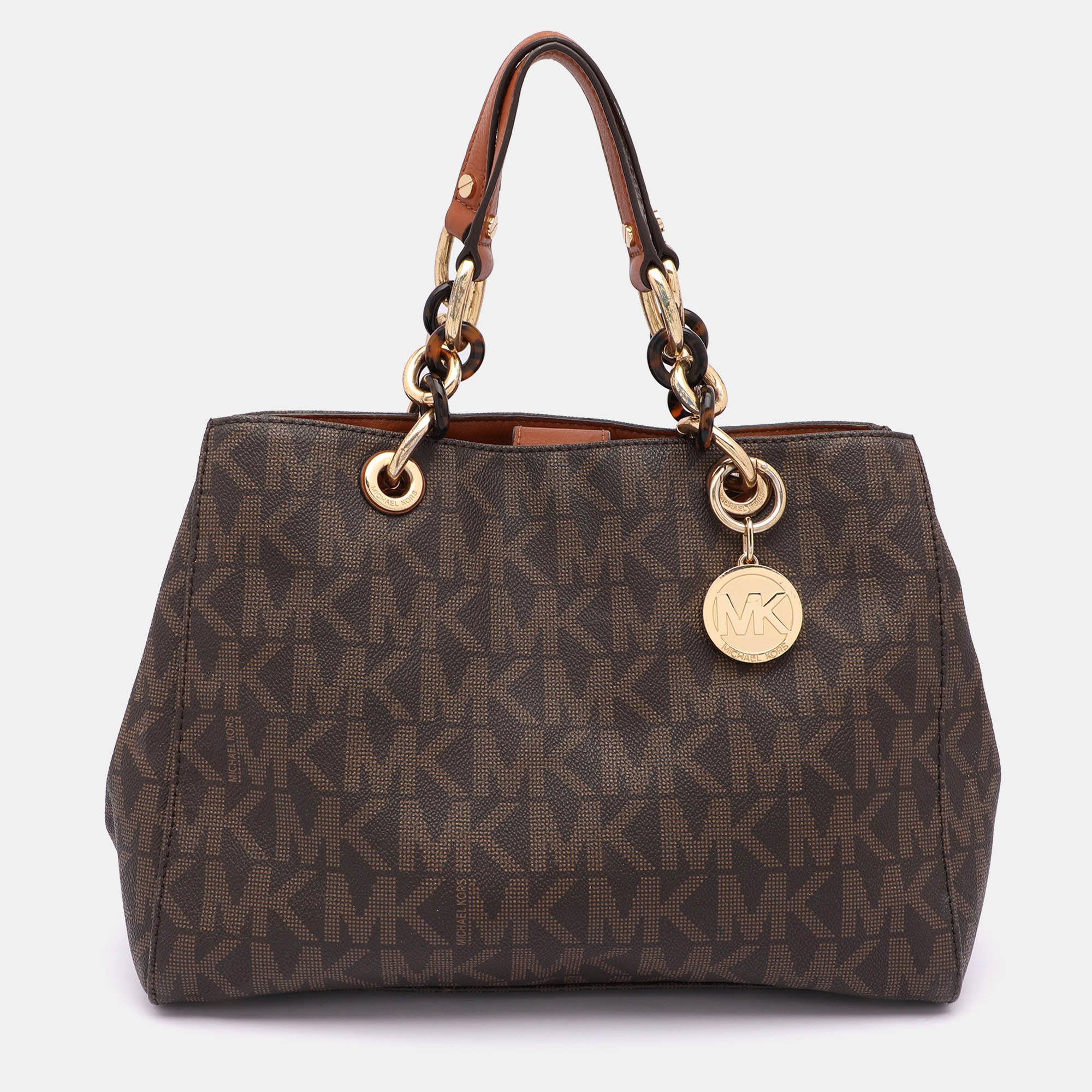 

MICHAEL Michael Kors Brown Signature Coated Canvas Medium Cynthia Tote