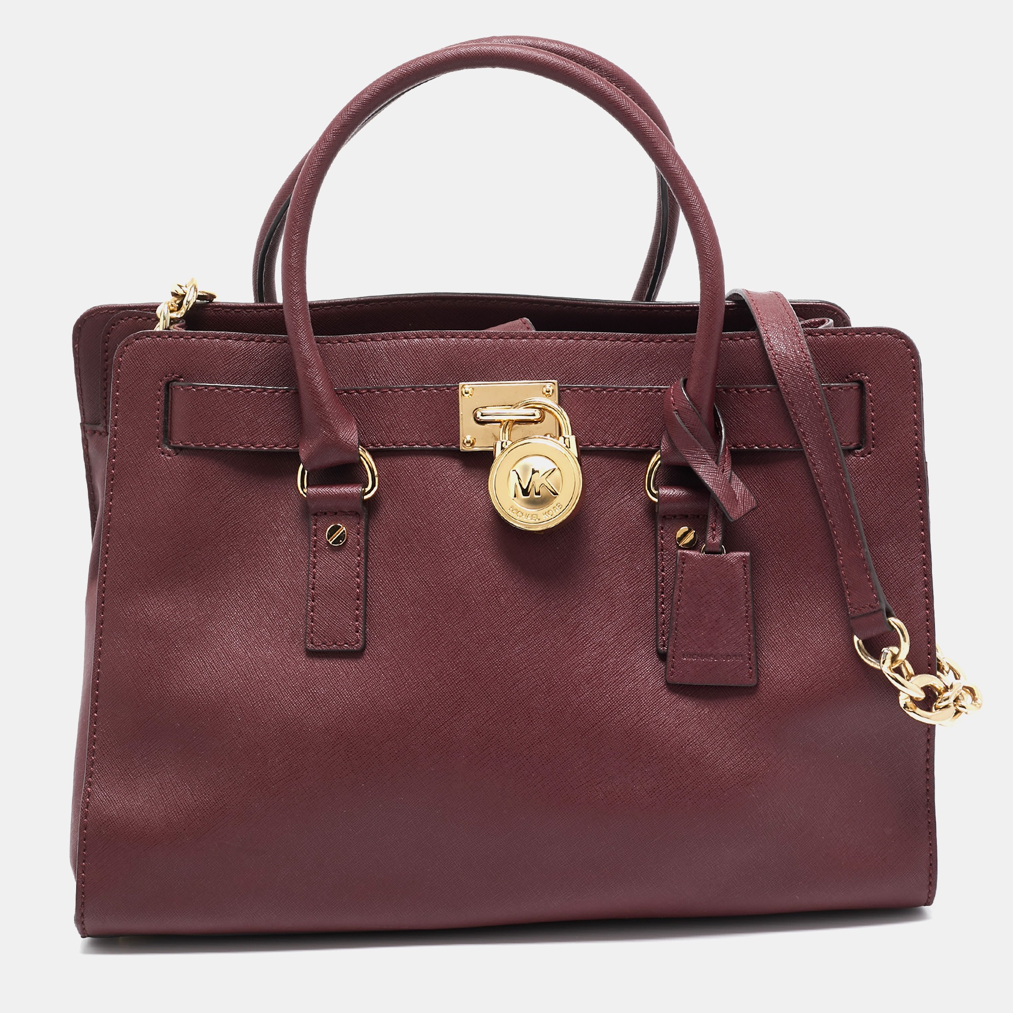 

Michael Michael Kors Burgundy Leather  East West Hamilton Tote