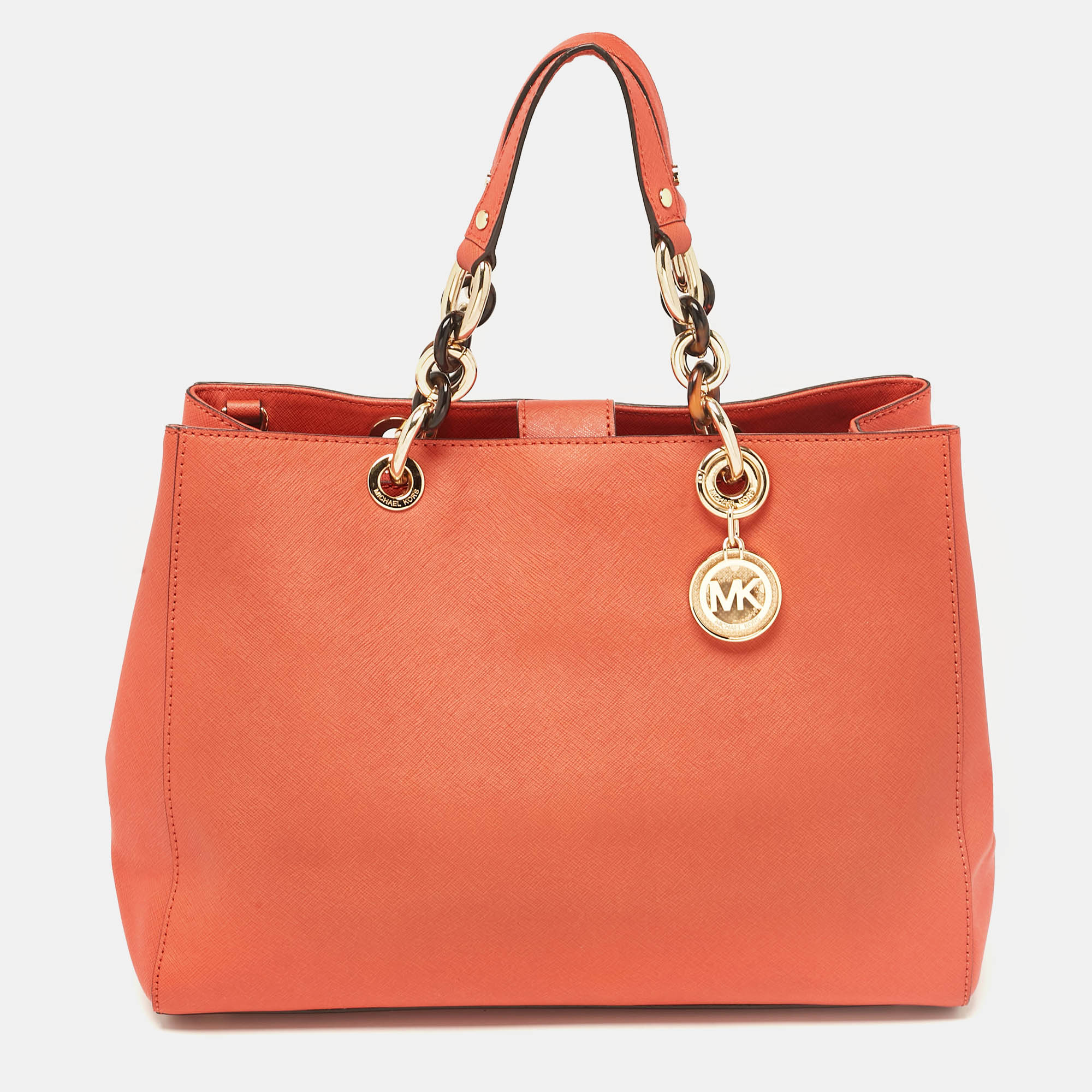 

MICHAEL Michael Kors Orange Leather Cynthia Tote