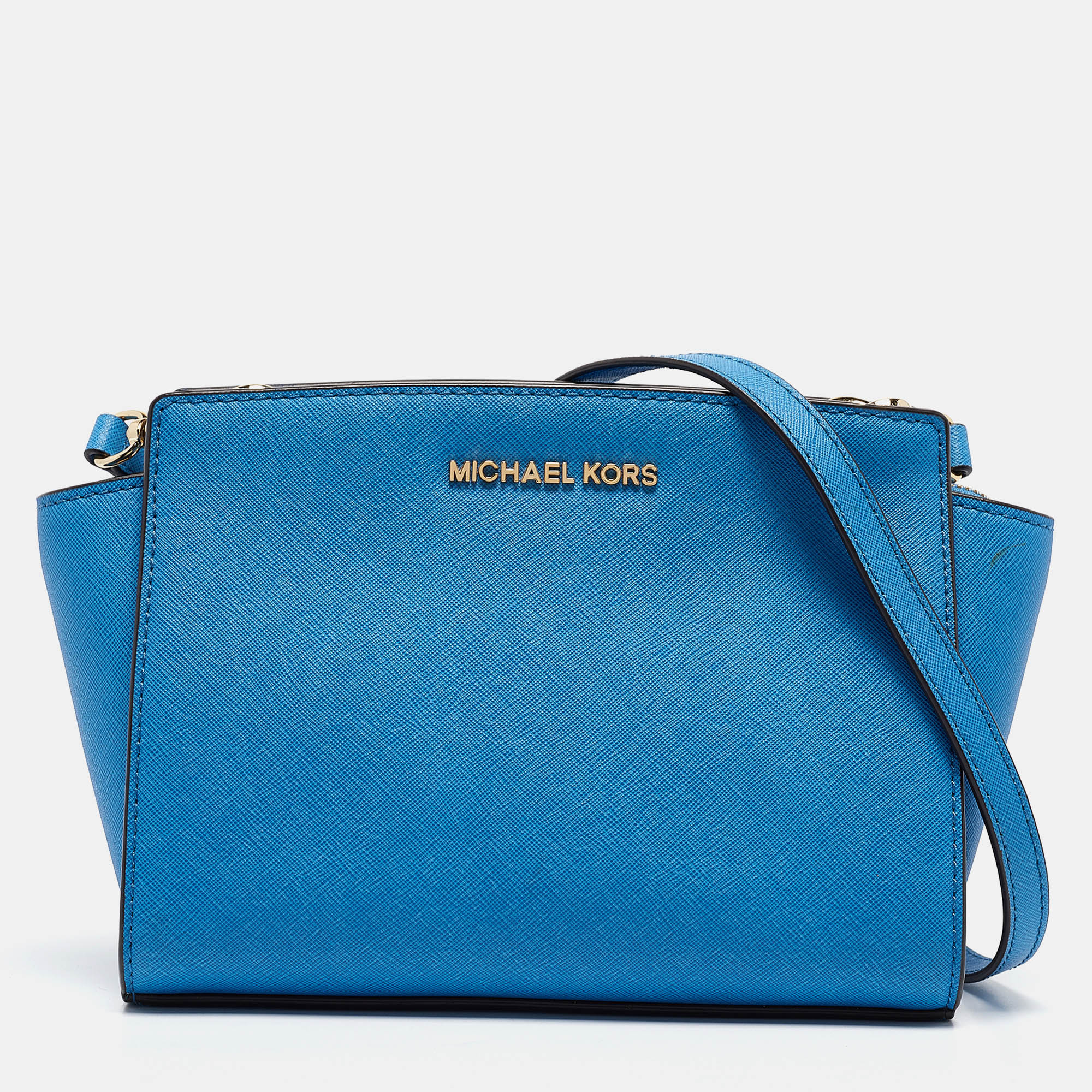 

MICHAEL Michael Kors Blue Leather Small Selma Crossbody Bag