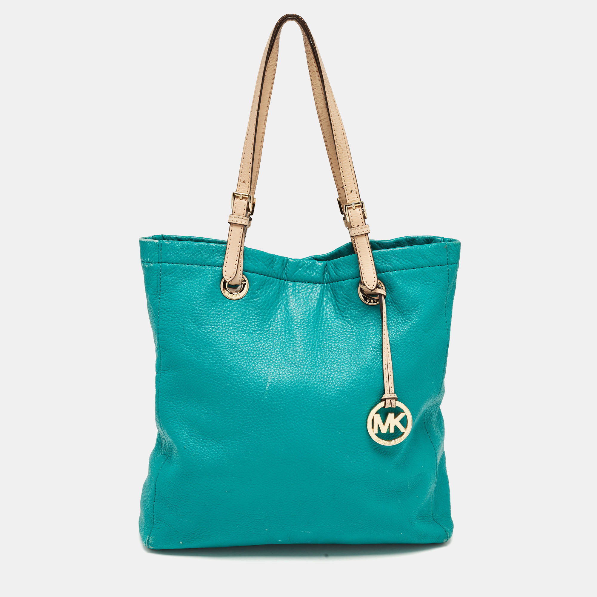 

MICHAEL Michael Kors Green Leather North South Tote