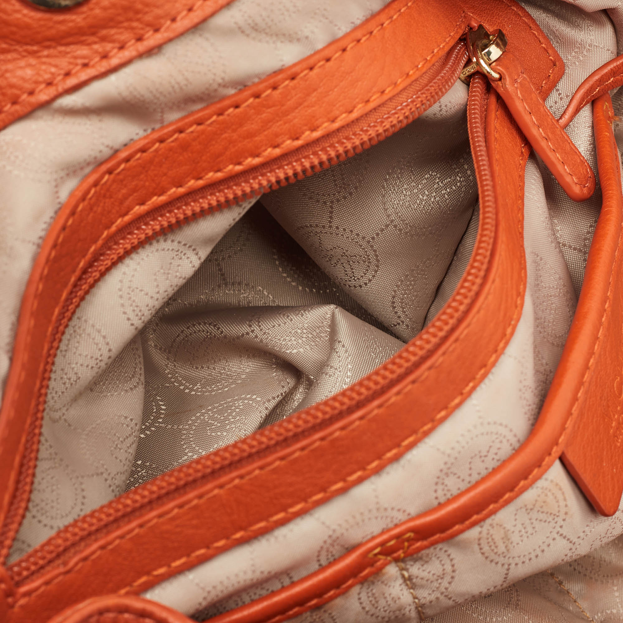 MICHAEL Michael Kors Orange Leather Chain Top Handle Bag 