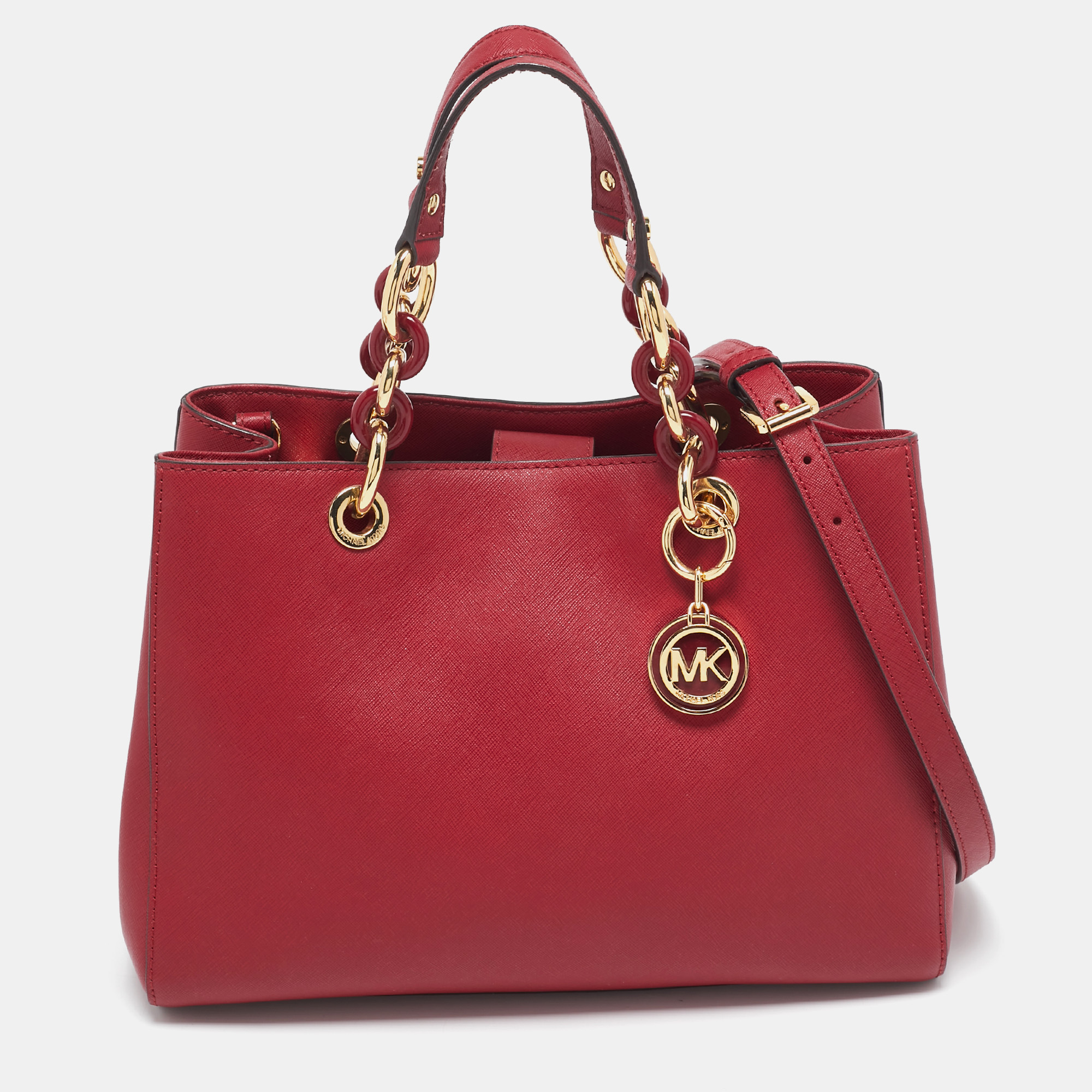 

MICHAEL Michael Kors Red Leather Cynthia Tote