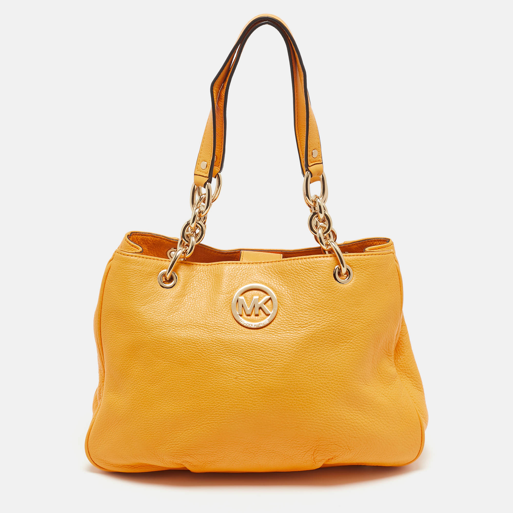 

MICHAEL Michael Kors Dark Yellow Leather Fulton Chain Tote