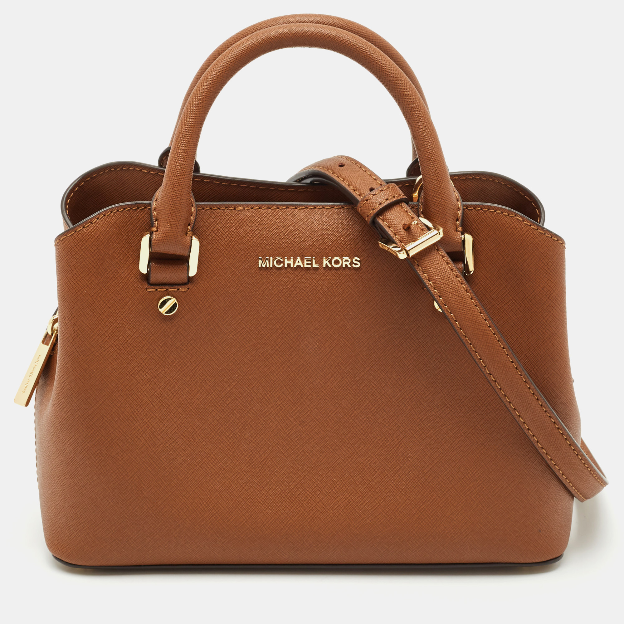 

Michael Michael Kors Brown Saffiano Leather  Savannah Satchel