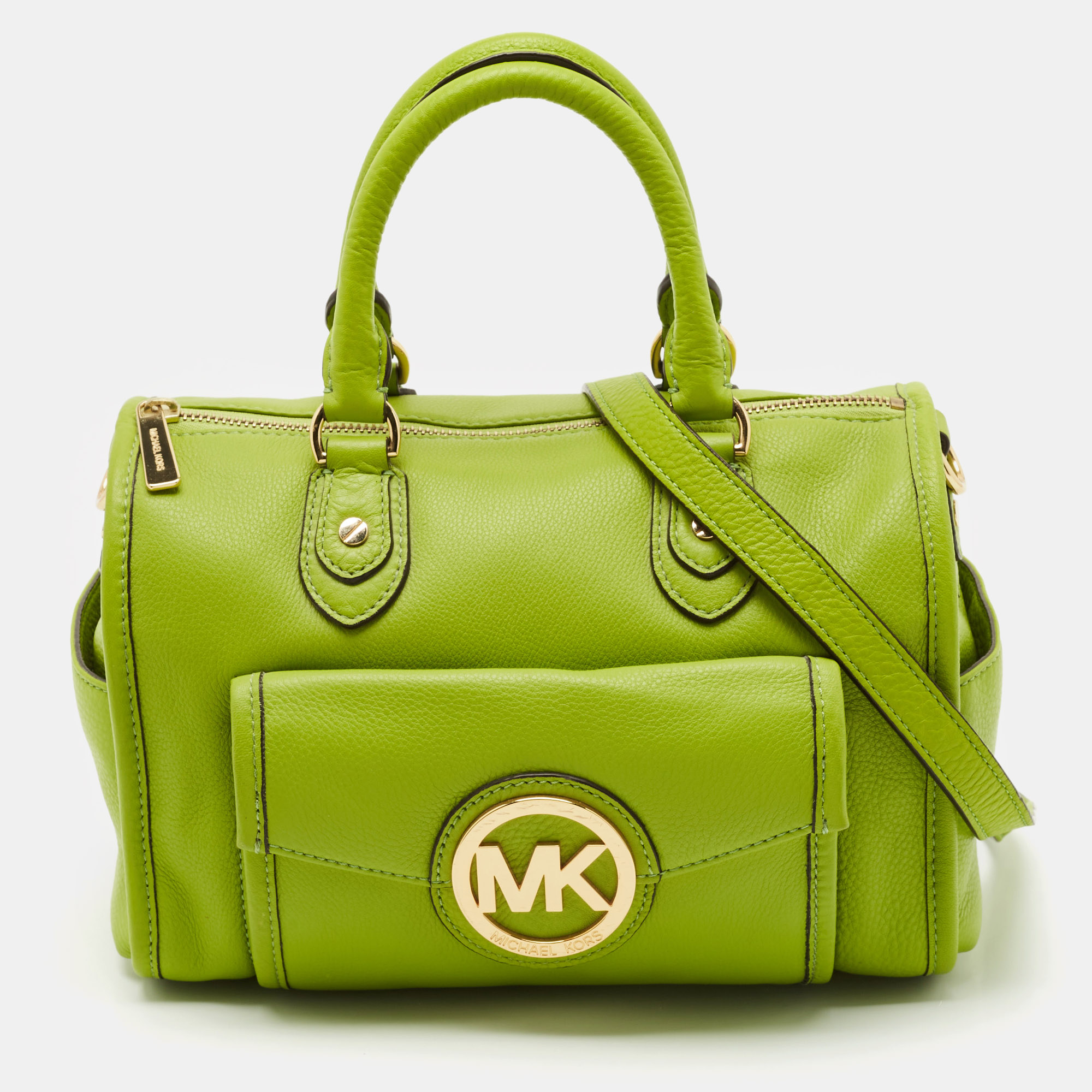 

MICHAEL Michael Kors Lime Green Leather  Margo Satchel