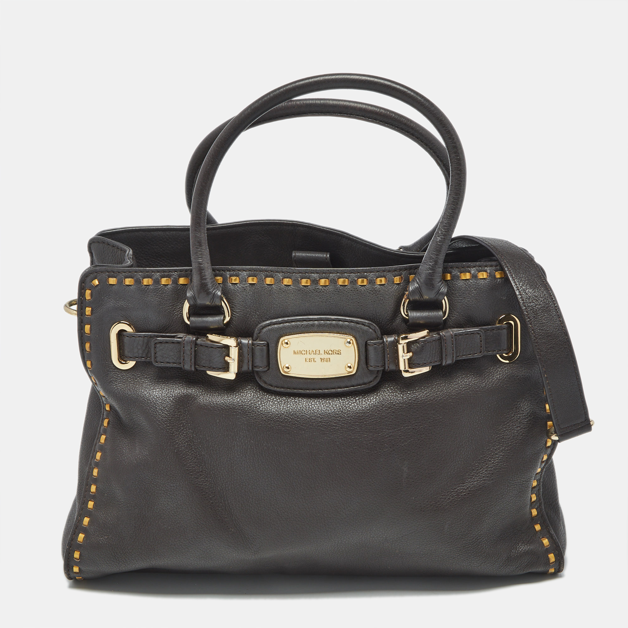 

MICHAEL Michael Kors Mocha Leather  East West Hamilton Tote, Brown