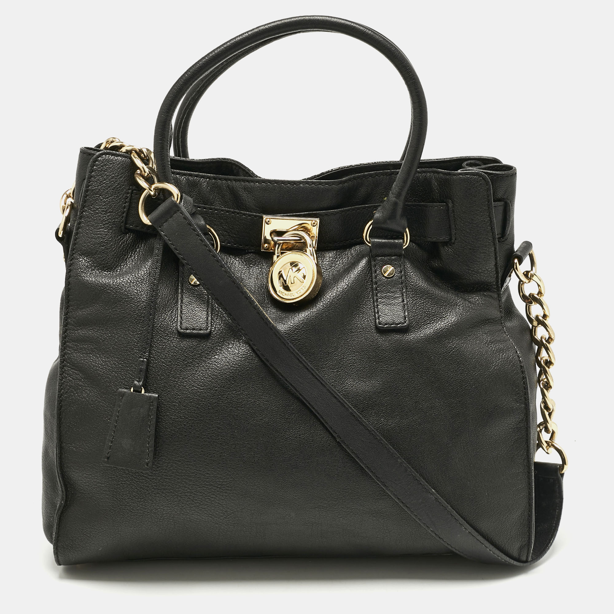 

MICHAEL Michael Kors Black Leather  North South Hamilton Tote