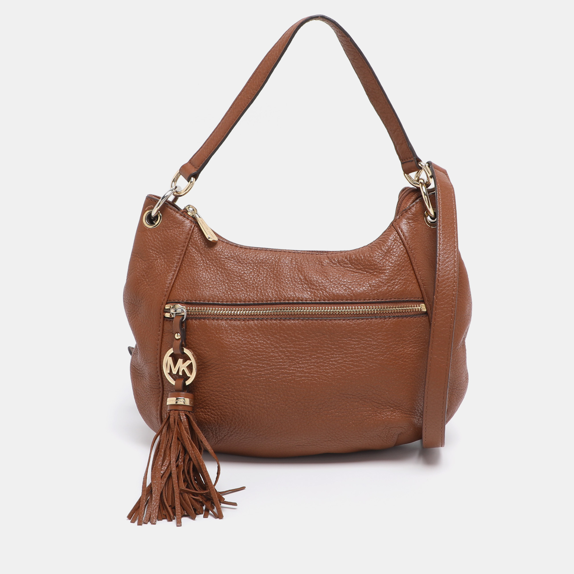 

MICHAEL Michael Kors Brown Leather Tassel Crossbody Bag