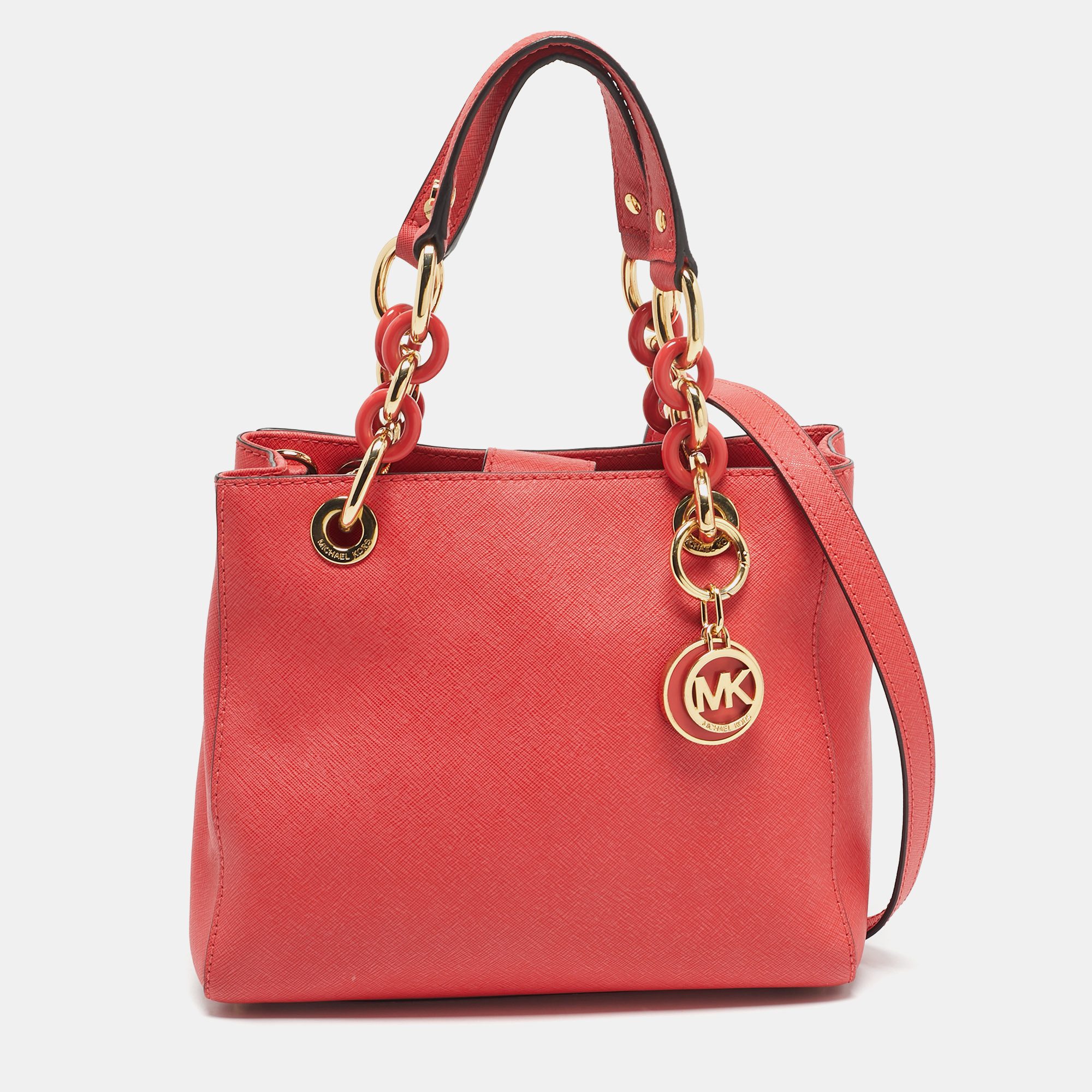 

MICHAEL Michael Kors Red Leather  Cynthia Satchel