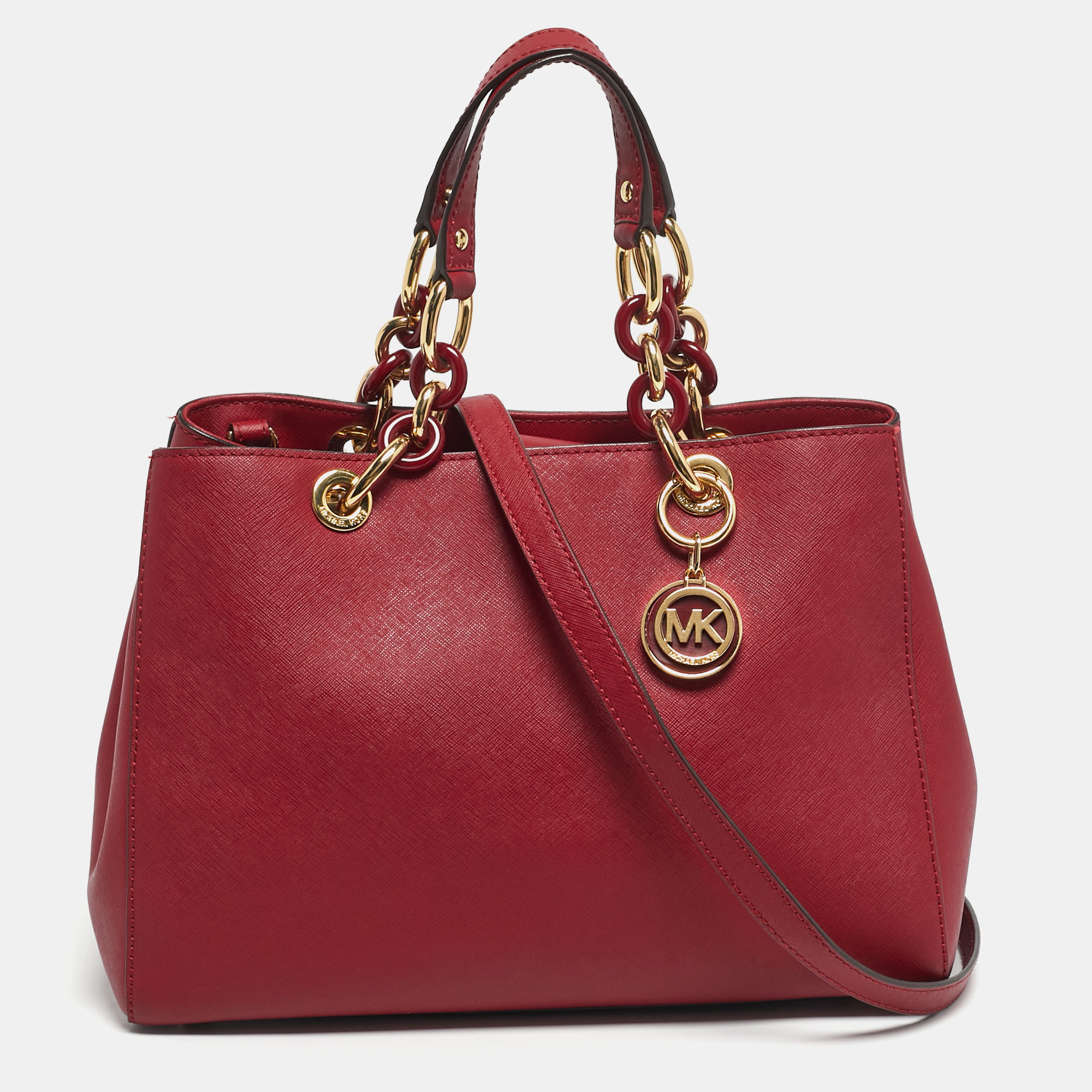 

MICHAEL Michael Kors Red Leather  Cynthia Satchel