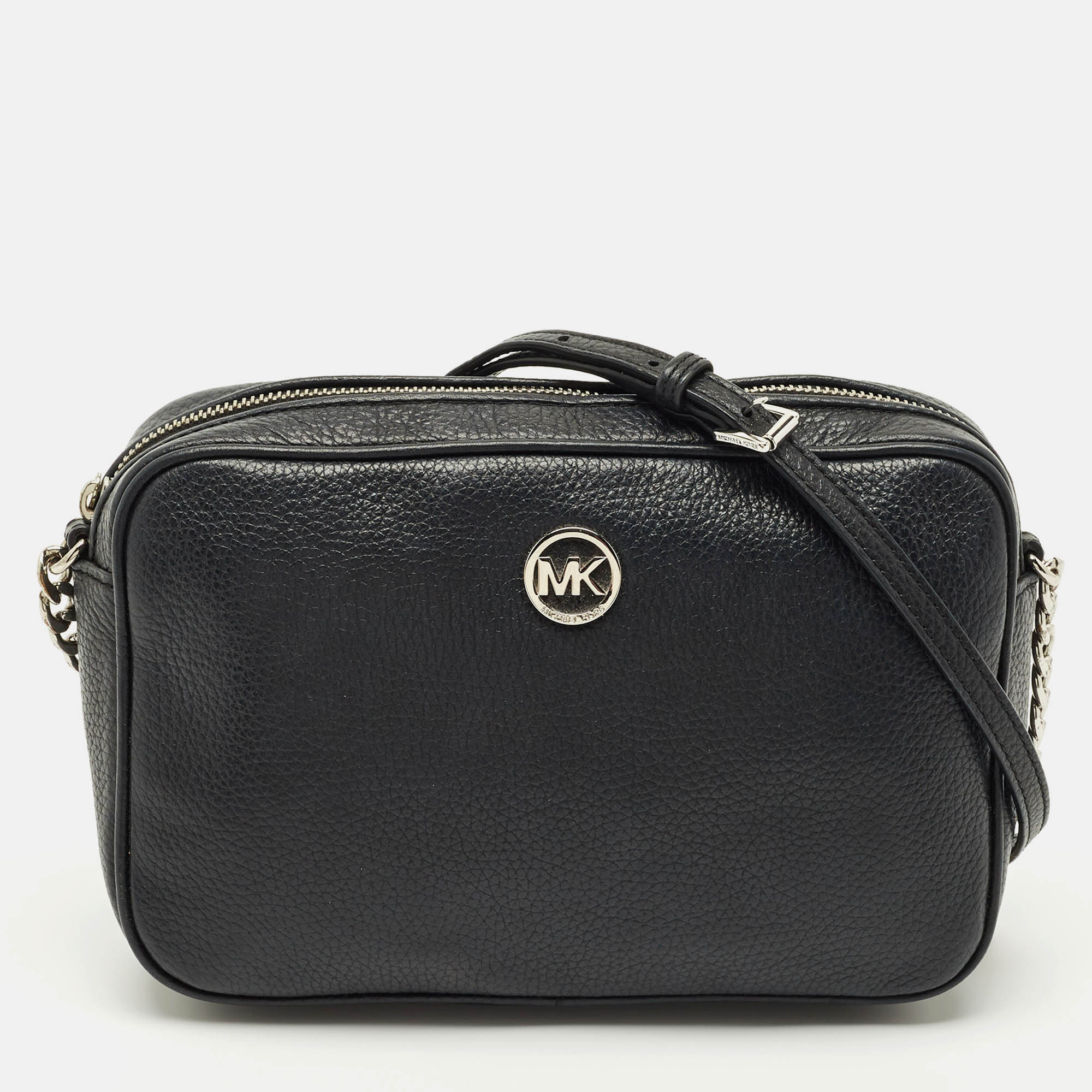 

MICHAEL Michael Kors Black Leather Fulton Shoulder Bag