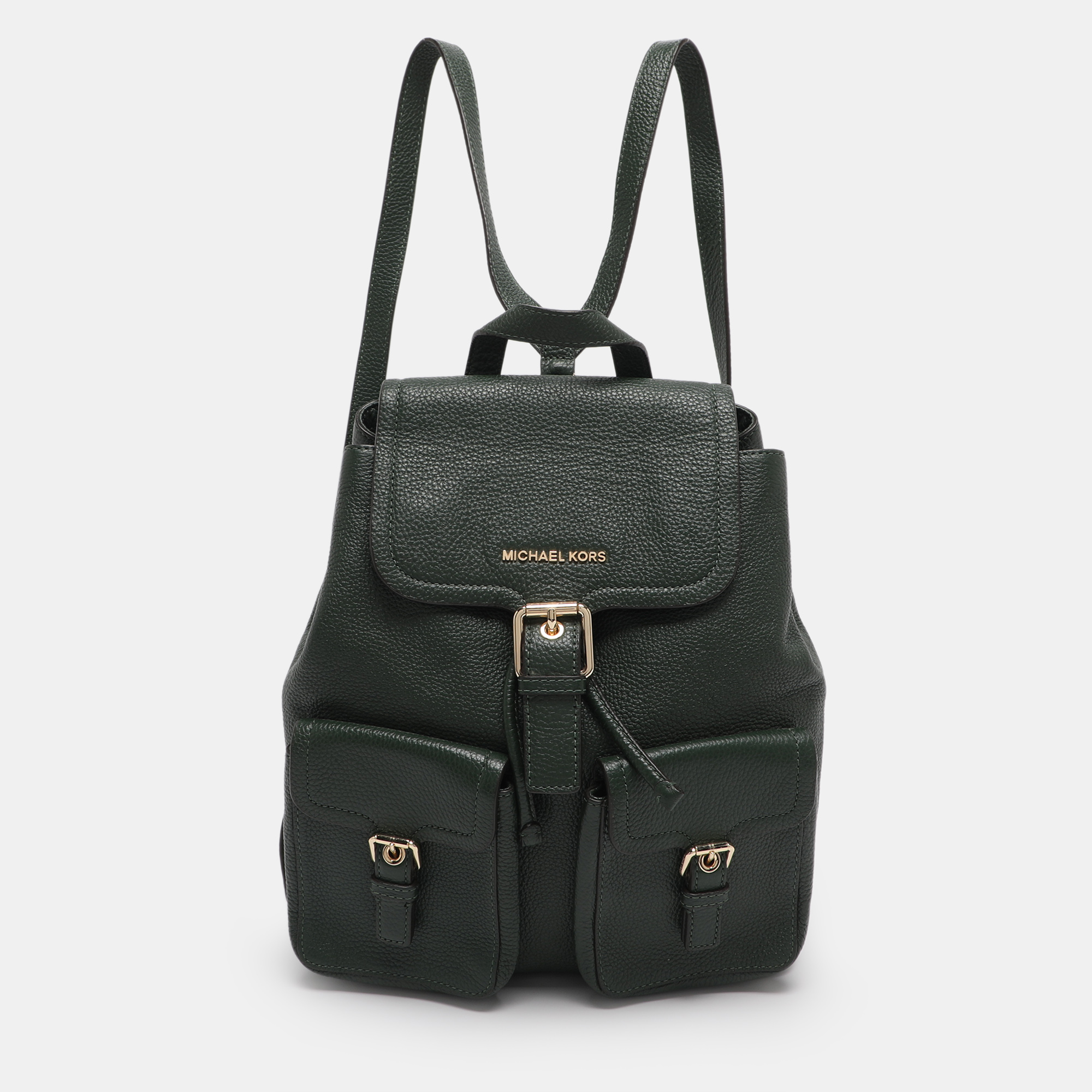 Pre-owned Michael Michael Kors Green Leather Susie Drawstring Backpack