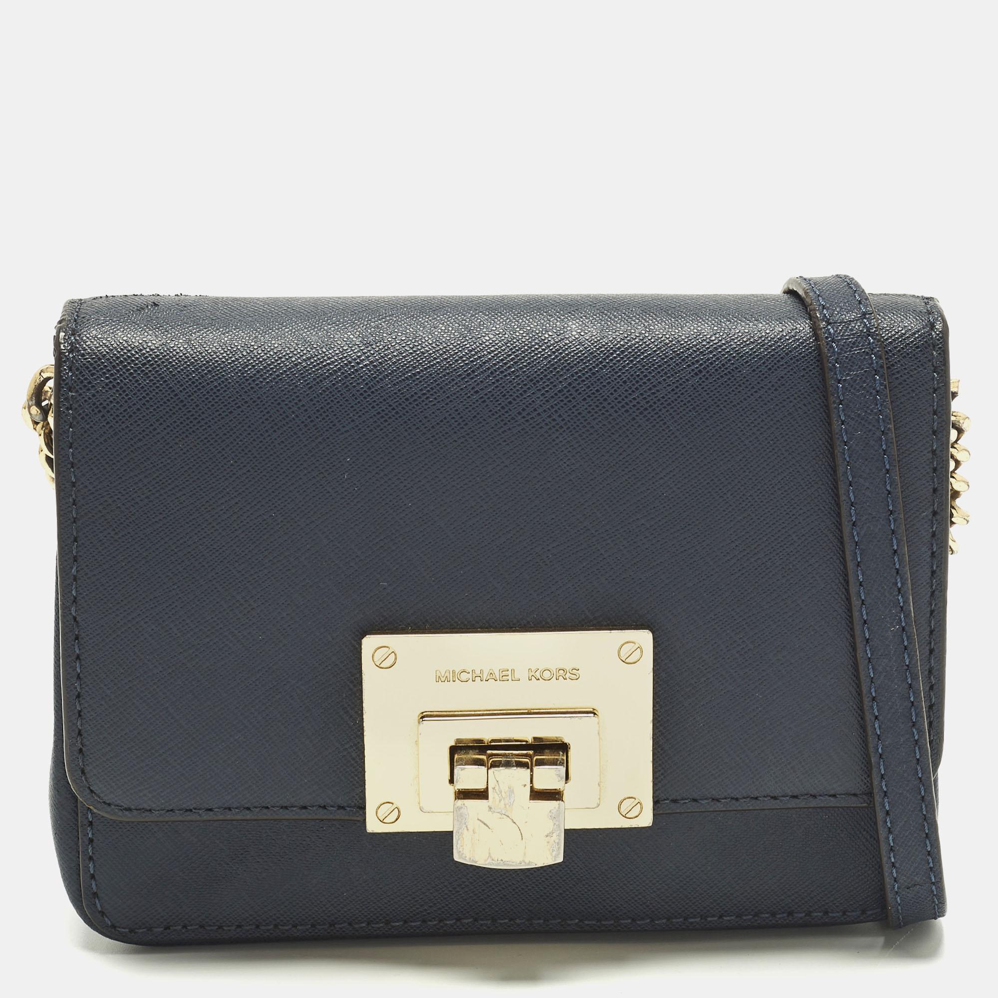 

MICHAEL Michael Kors Tina Navy Blue Leather Crossbody Bag