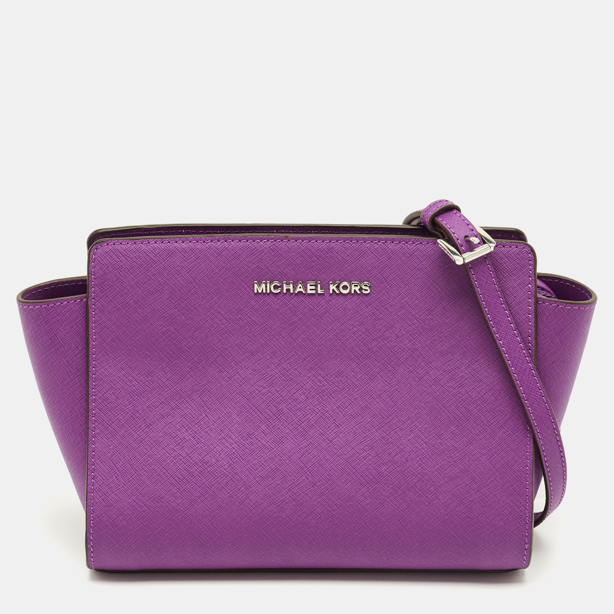 

MICHAEL Michael Kors Selma  Leather Crossbody Bag, Purple