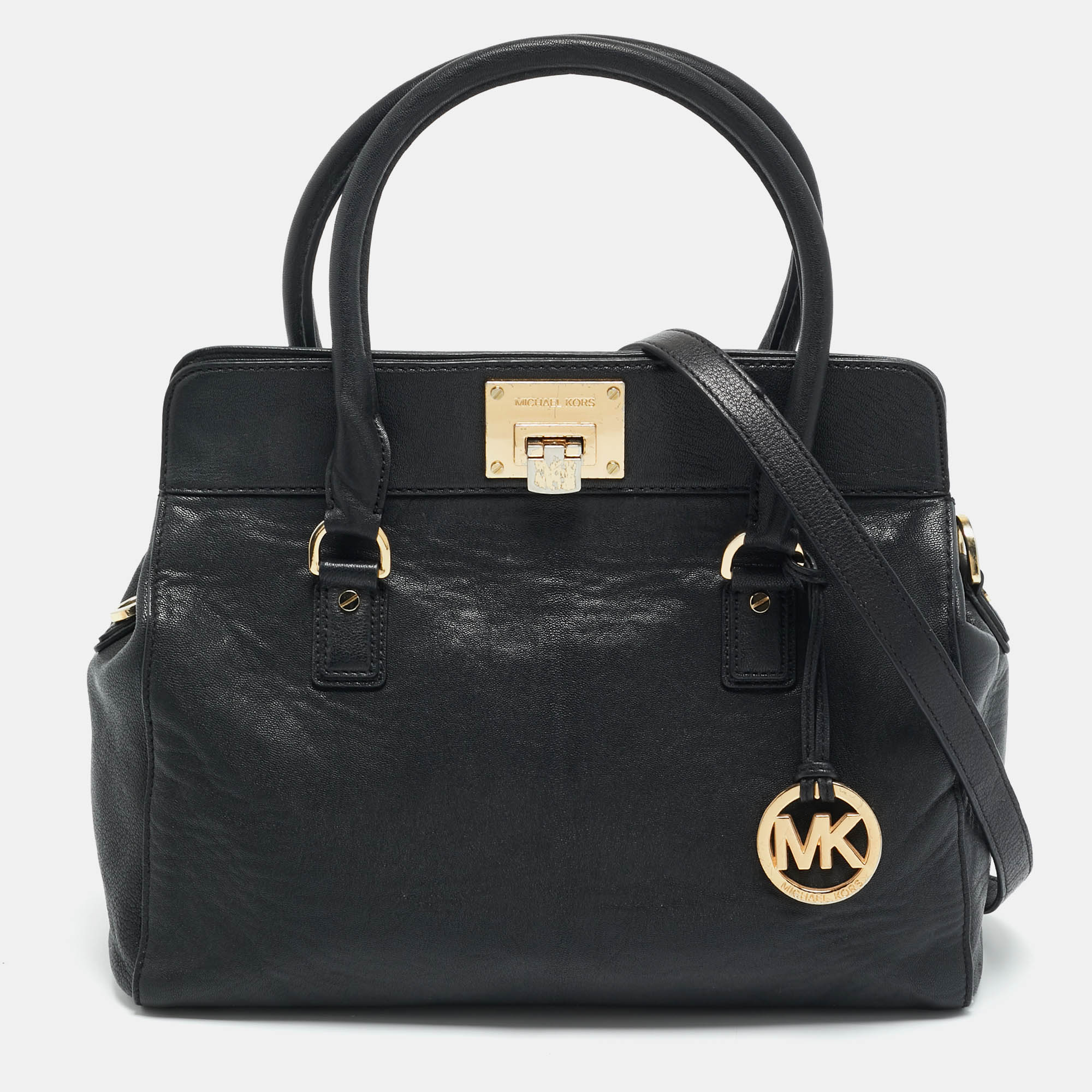 

MICHAEL Michael Kors Astrid  Black Leather Satchel