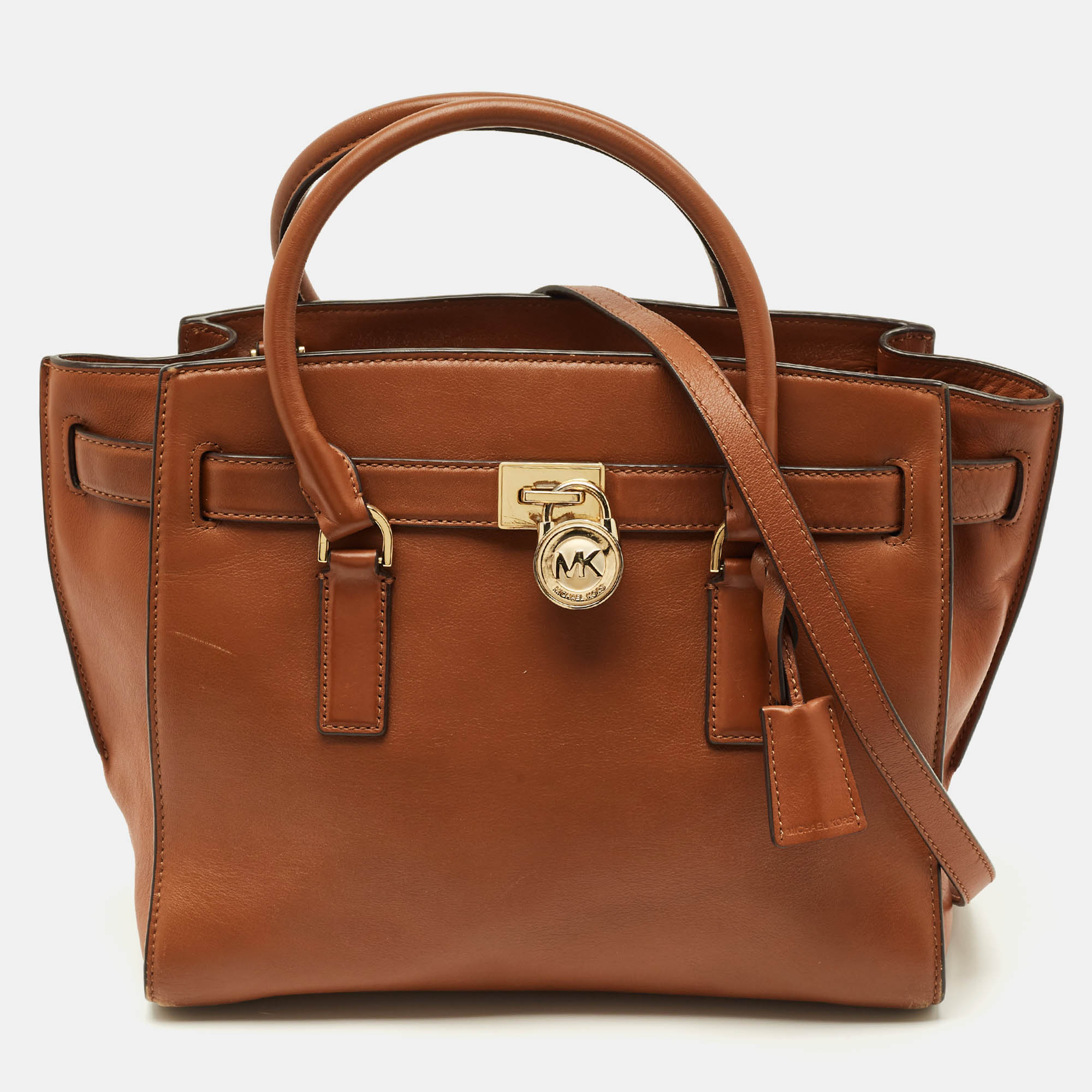 

MICHAEL Michael Kors Hamilton East/West Brown Leather Tote