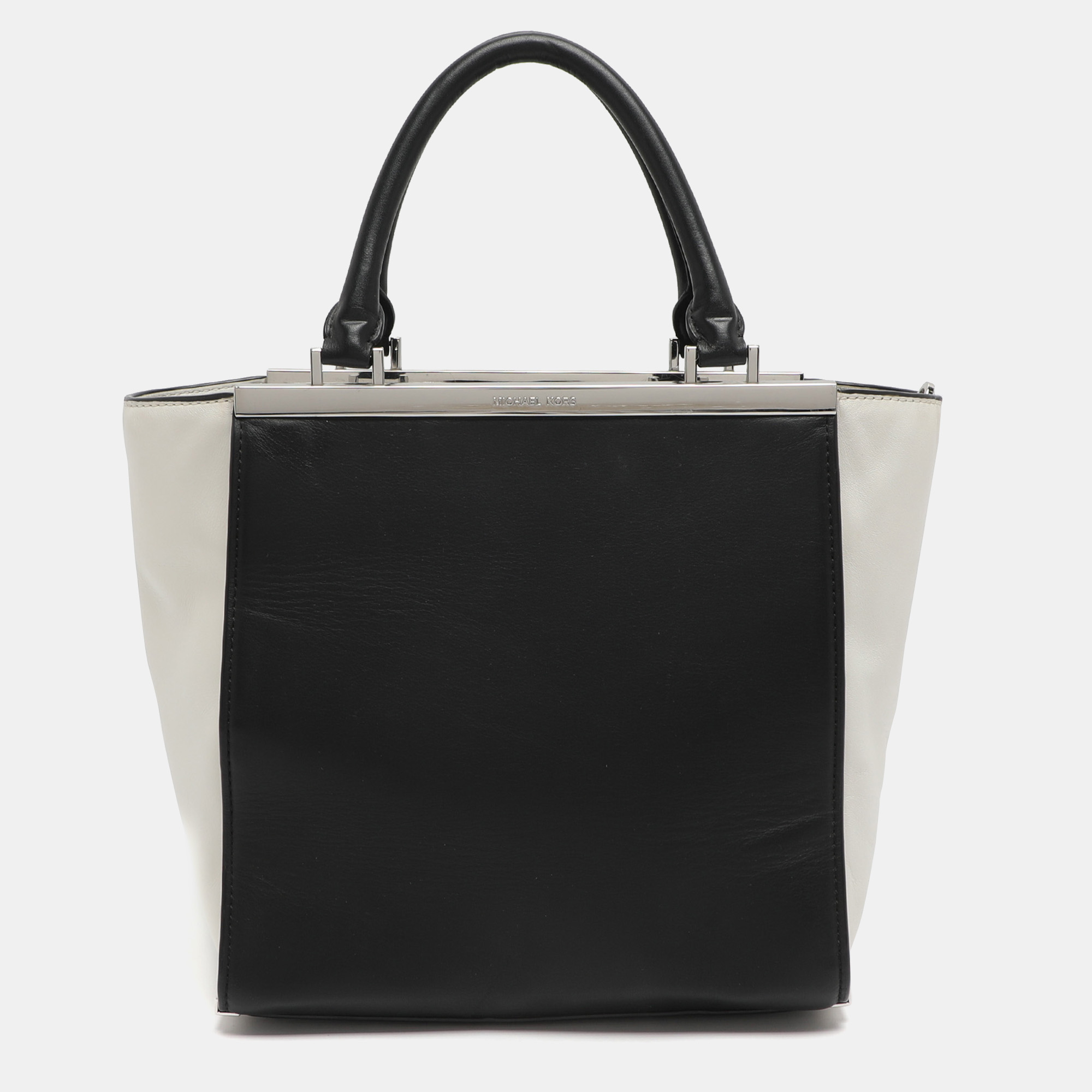 

MICHAEL Michael Kors Lana Black/White Leather Shopper Tote