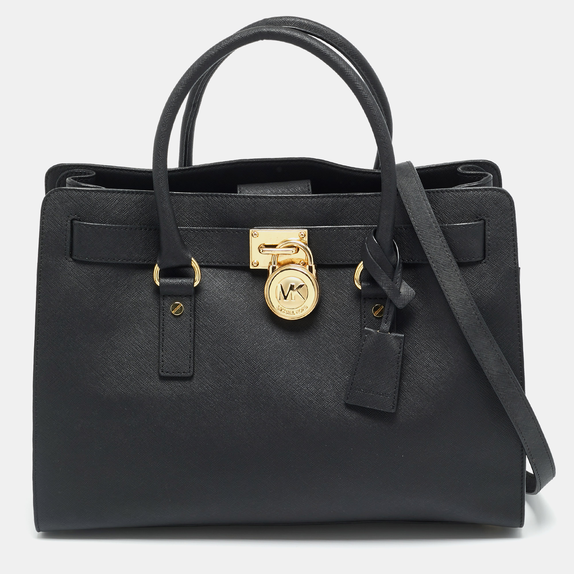 

MICHAEL Michael Kors East West Hamilton  Black Leather Tote