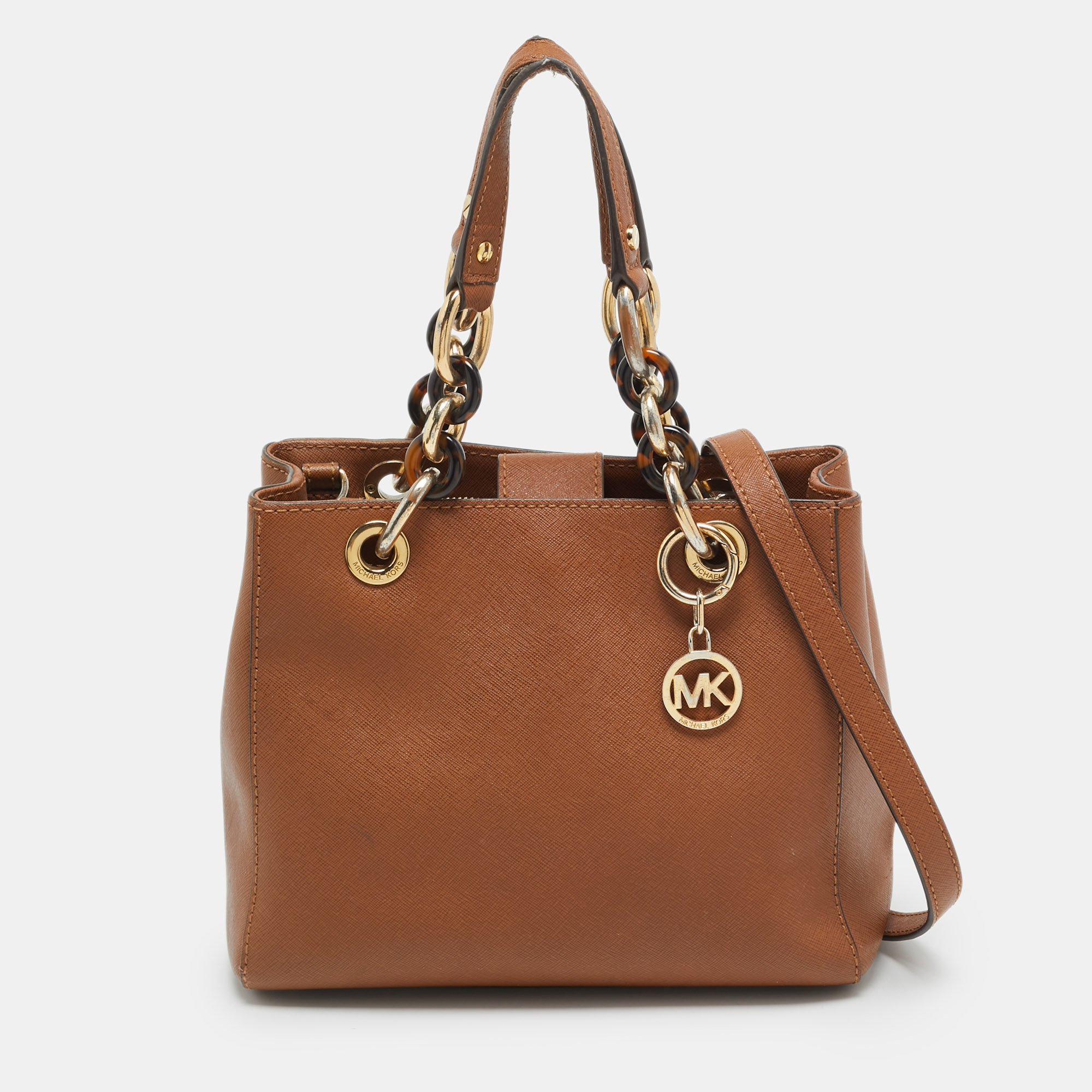 

MICHAEL Michael Kors Cynthia  Brown Saffiano Leather Tote