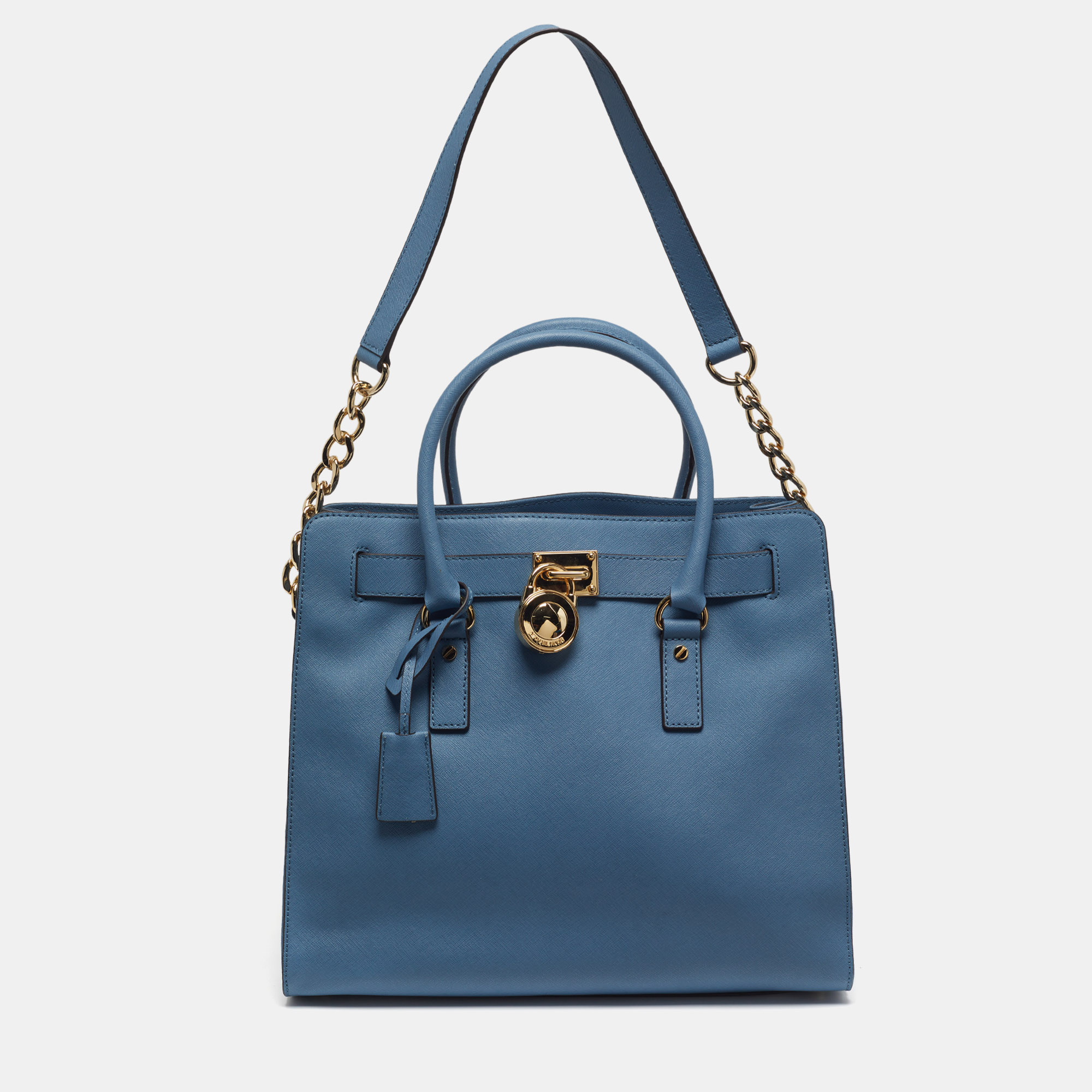 

MICHAEL Michael Kors Hamilton North South  Blue Saffiano Leather Tote