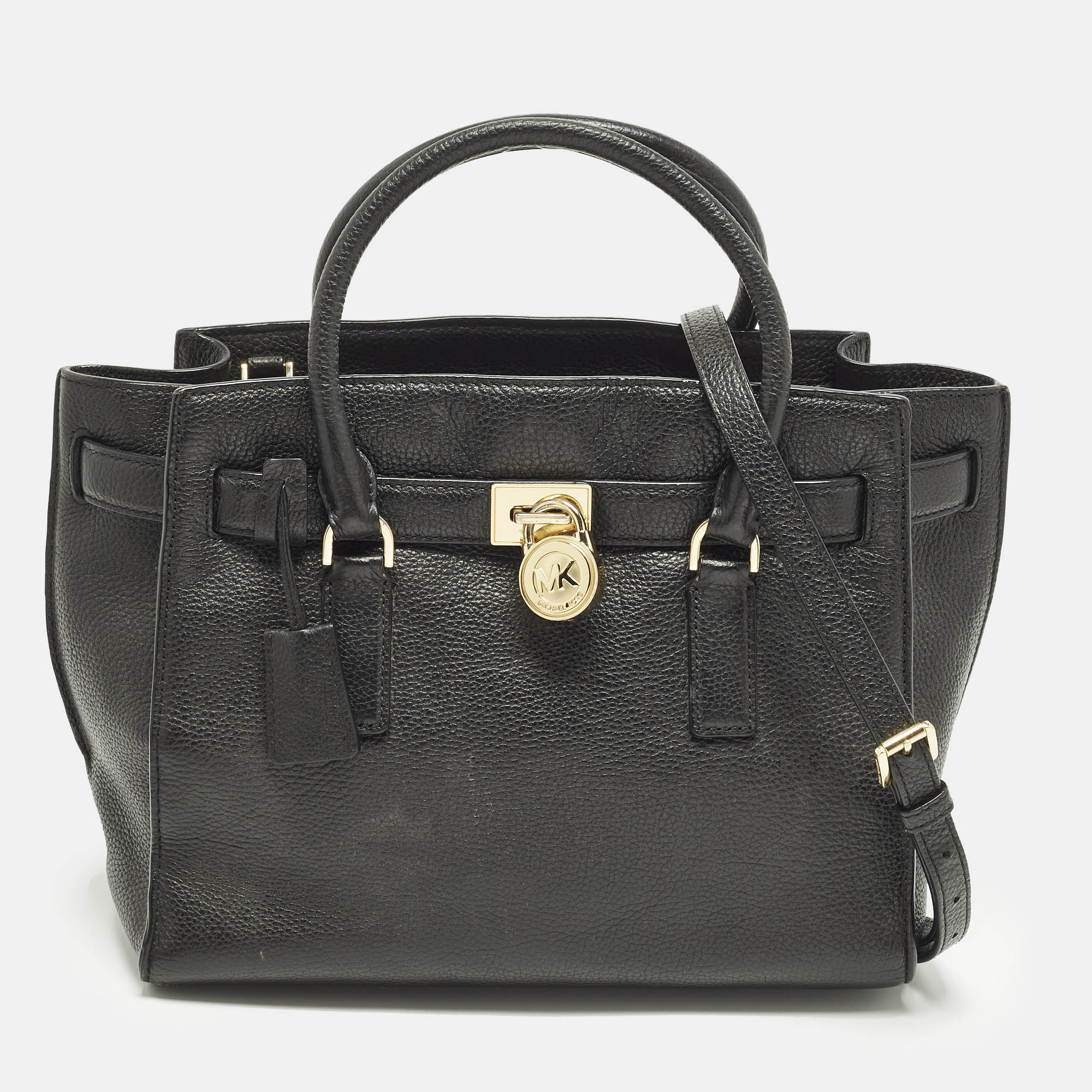 

MICHAEL Michael Kors Hamilton Black Leather Satchel