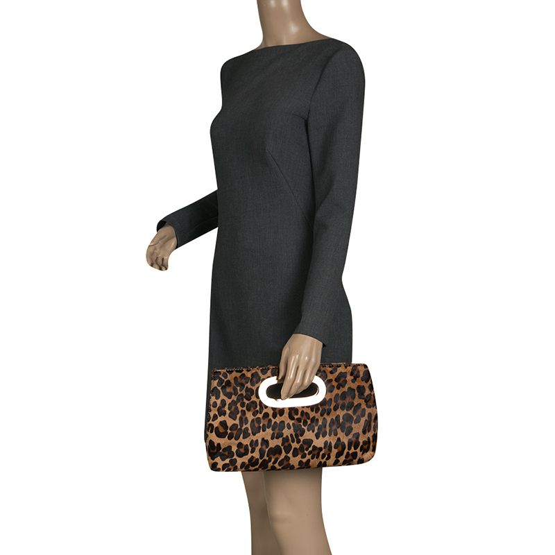 

Michael Michael Kors Brown Leopard Print Calfhair Clutch