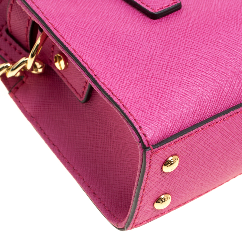 Michael Michael Kors Hot Pink Saffiano Leather Mini Hamilton Crossbody Bag